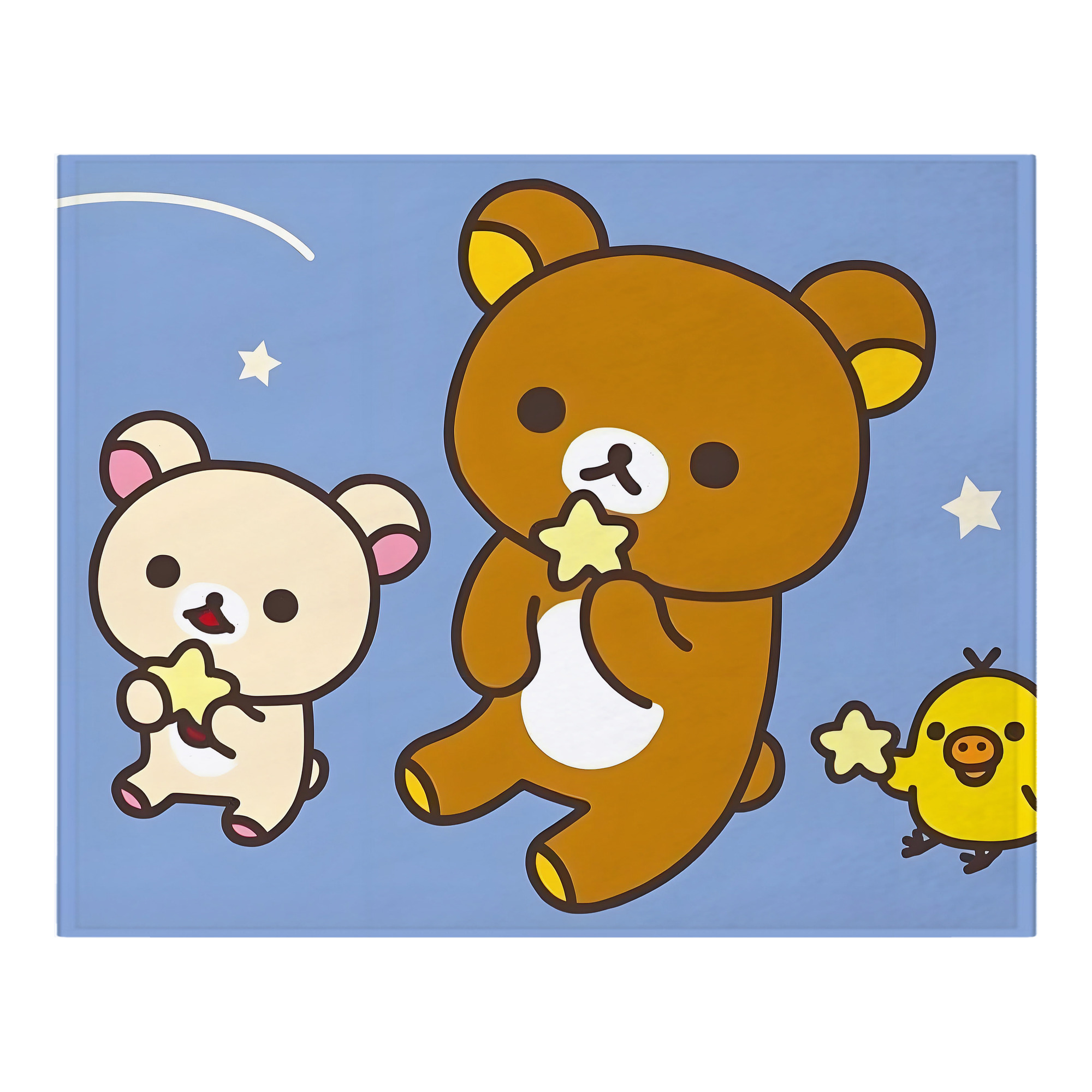 （画像用） リラックマ リラックマ キイロイトリ Rilakkuma Korilakkuma Kiiroitori フランネルブランケット・多サイズ対応（横型）