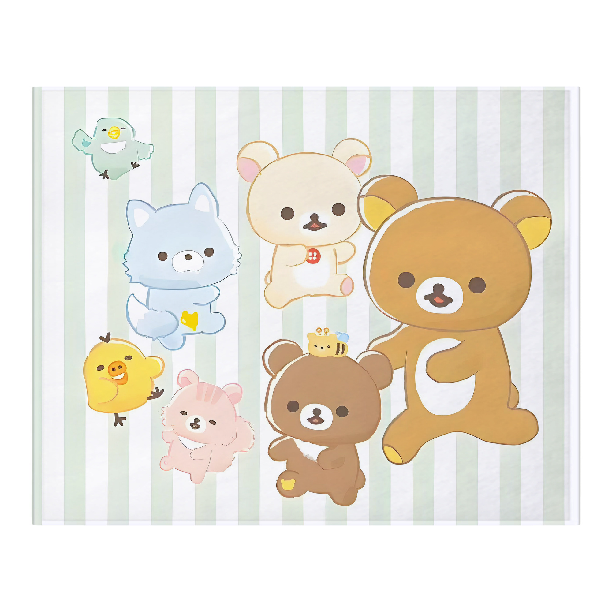 （画像用） リラックマ リラックマ キイロイトリ Rilakkuma Korilakkuma Kiiroitori フランネルブランケット・多サイズ対応（横型）