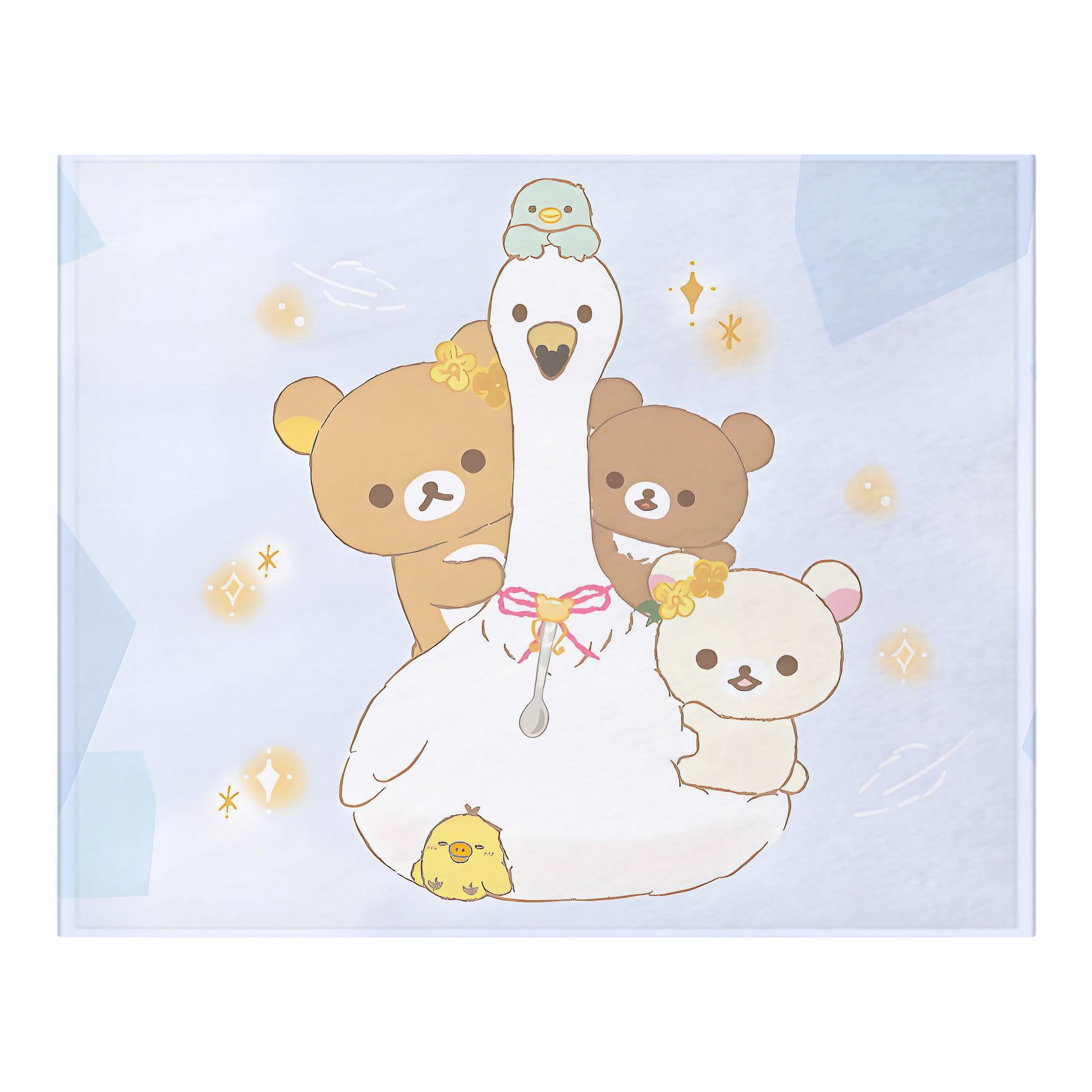 （画像用） リラックマ リラックマ キイロイトリ Rilakkuma Korilakkuma Kiiroitori フランネルブランケット・多サイズ対応（横型）