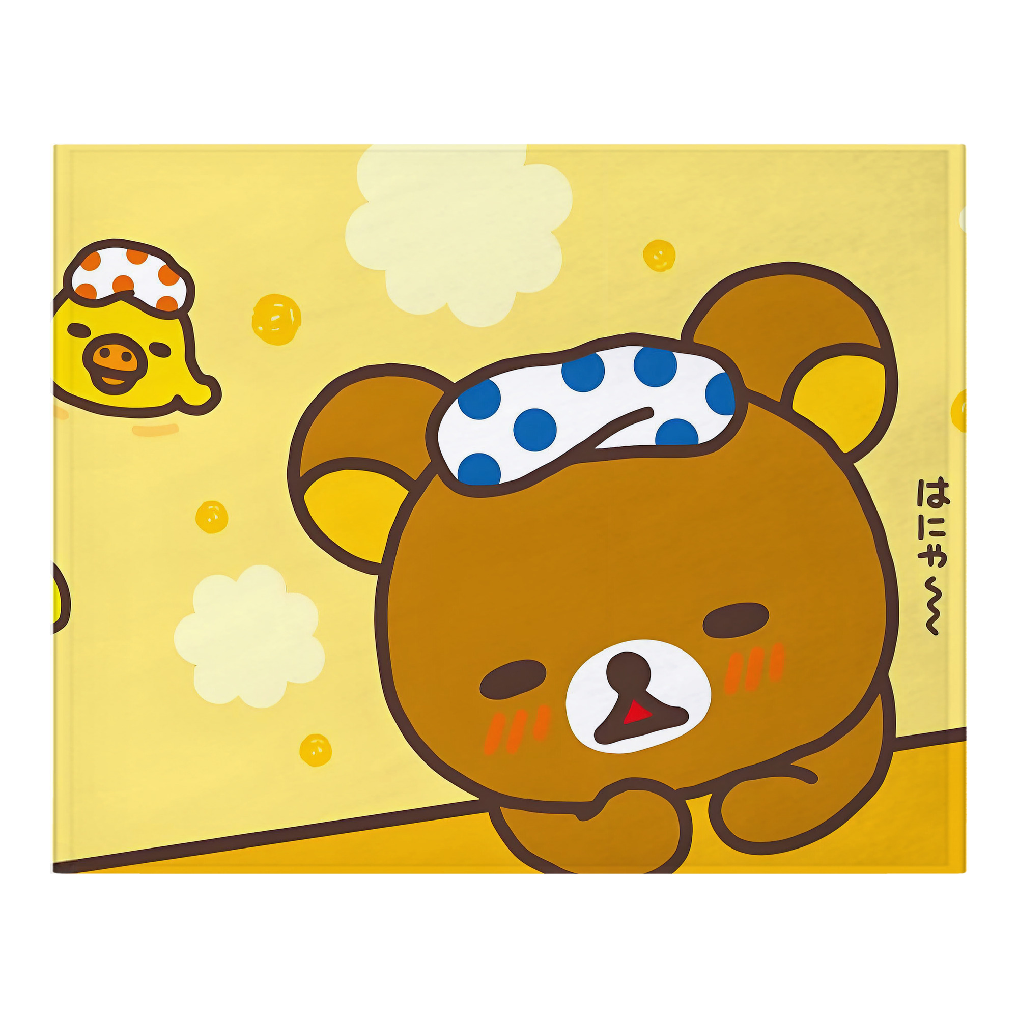 （画像用） リラックマ リラックマ キイロイトリ Rilakkuma Korilakkuma Kiiroitori フランネルブランケット・多サイズ対応（横型）