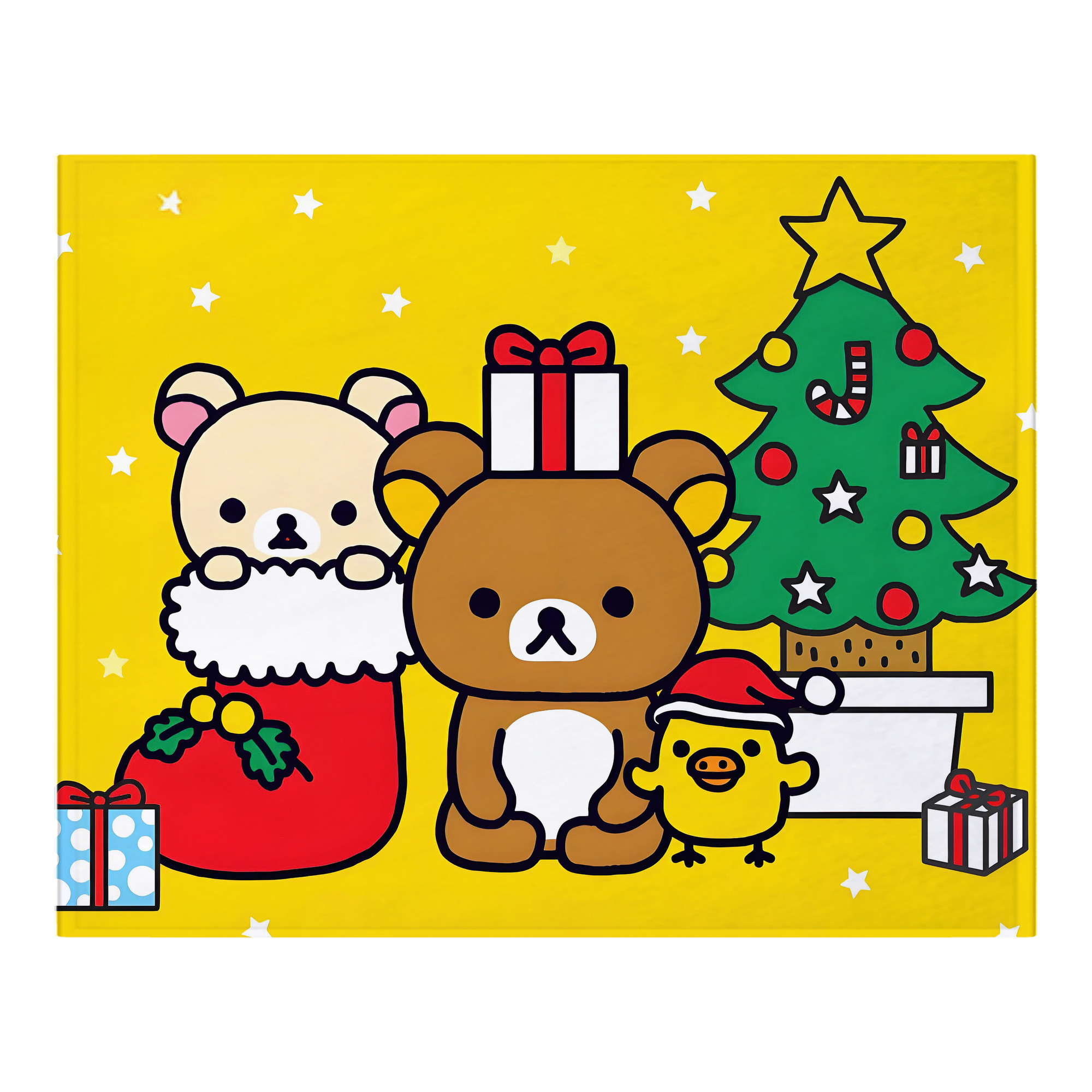 （画像用） リラックマ リラックマ キイロイトリ Rilakkuma Korilakkuma Kiiroitori フランネルブランケット・多サイズ対応（横型）