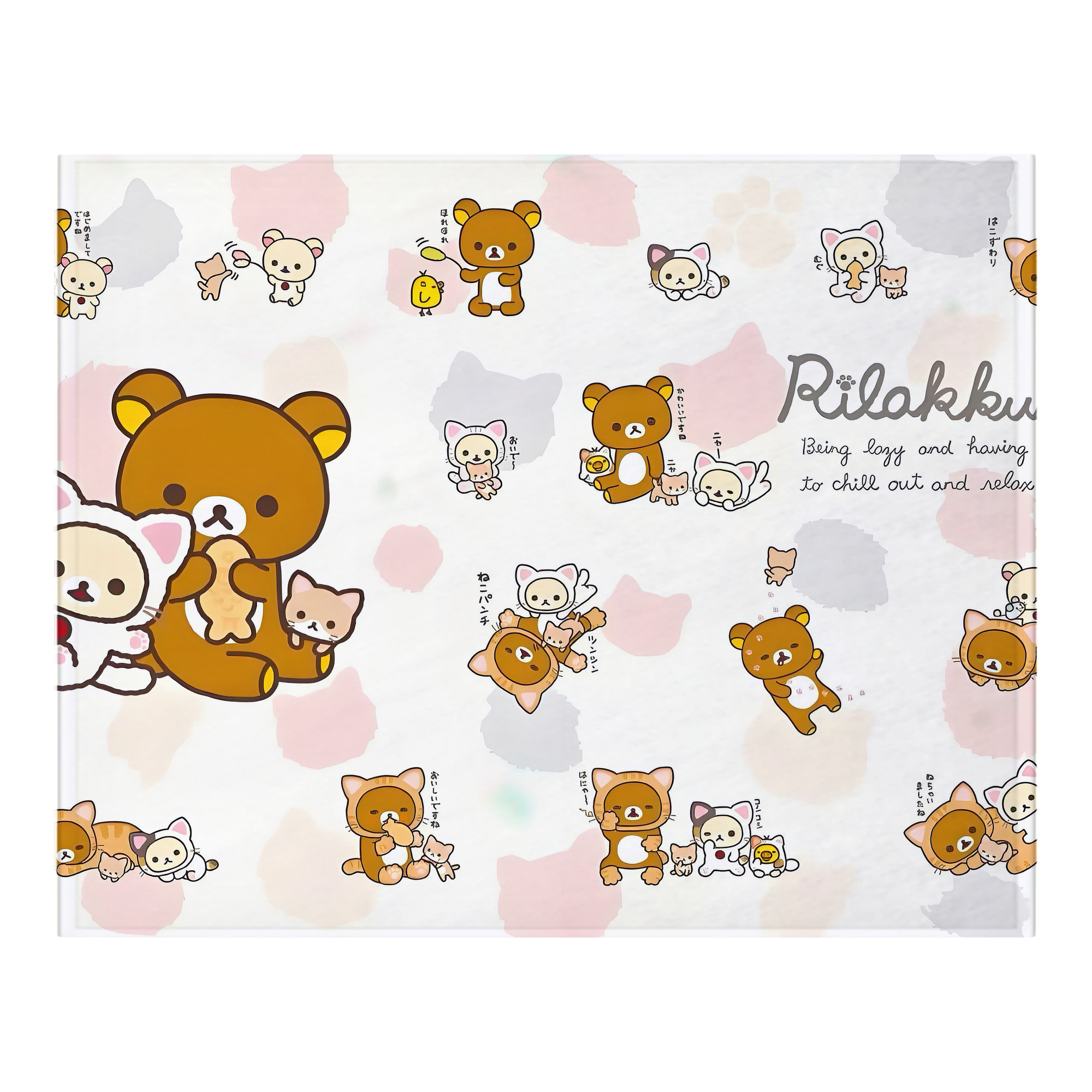 （画像用） リラックマ リラックマ キイロイトリ Rilakkuma Korilakkuma Kiiroitori フランネルブランケット・多サイズ対応（横型）