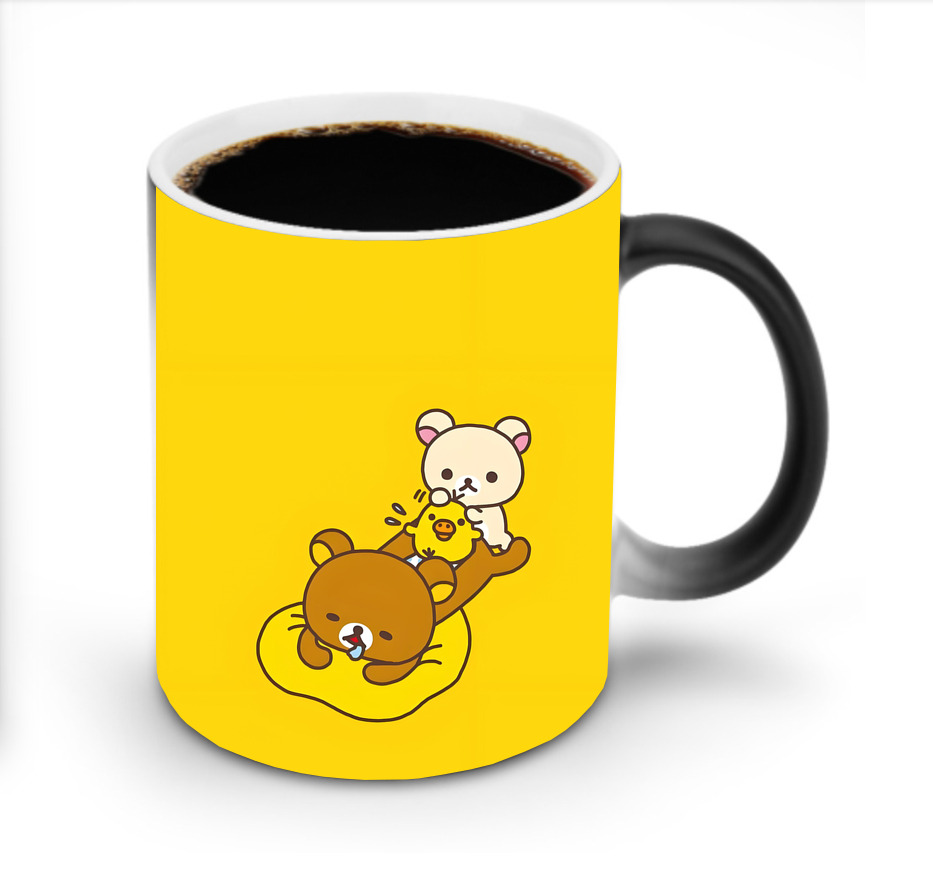 （画像用） リラックマ リラックマ キイロイトリ Rilakkuma Korilakkuma Kiiroitori 温度変色マグカップ