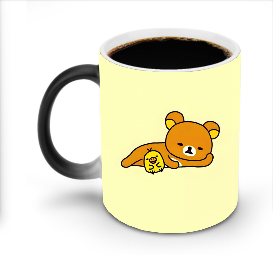 （画像用） リラックマ リラックマ キイロイトリ Rilakkuma Korilakkuma Kiiroitori 温度変色マグカップ