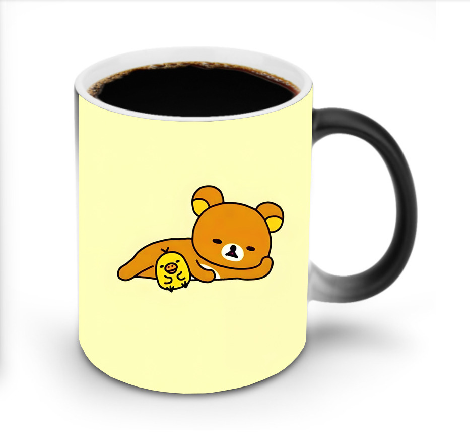 （画像用） リラックマ リラックマ キイロイトリ Rilakkuma Korilakkuma Kiiroitori 温度変色マグカップ
