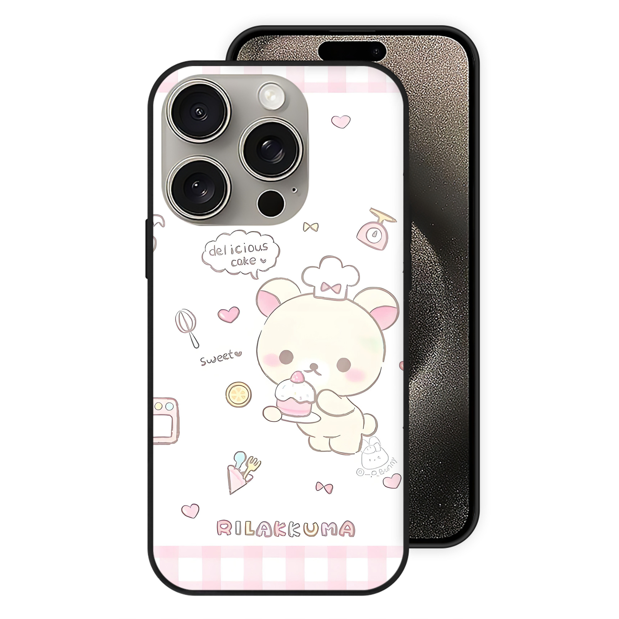 （画像用） リラックマ リラックマ キイロイトリ Rilakkuma Korilakkuma Kiiroitori 【iPhone15Pro対応】スマホケース 耐衝撃＆黄変防止 背面ガラス