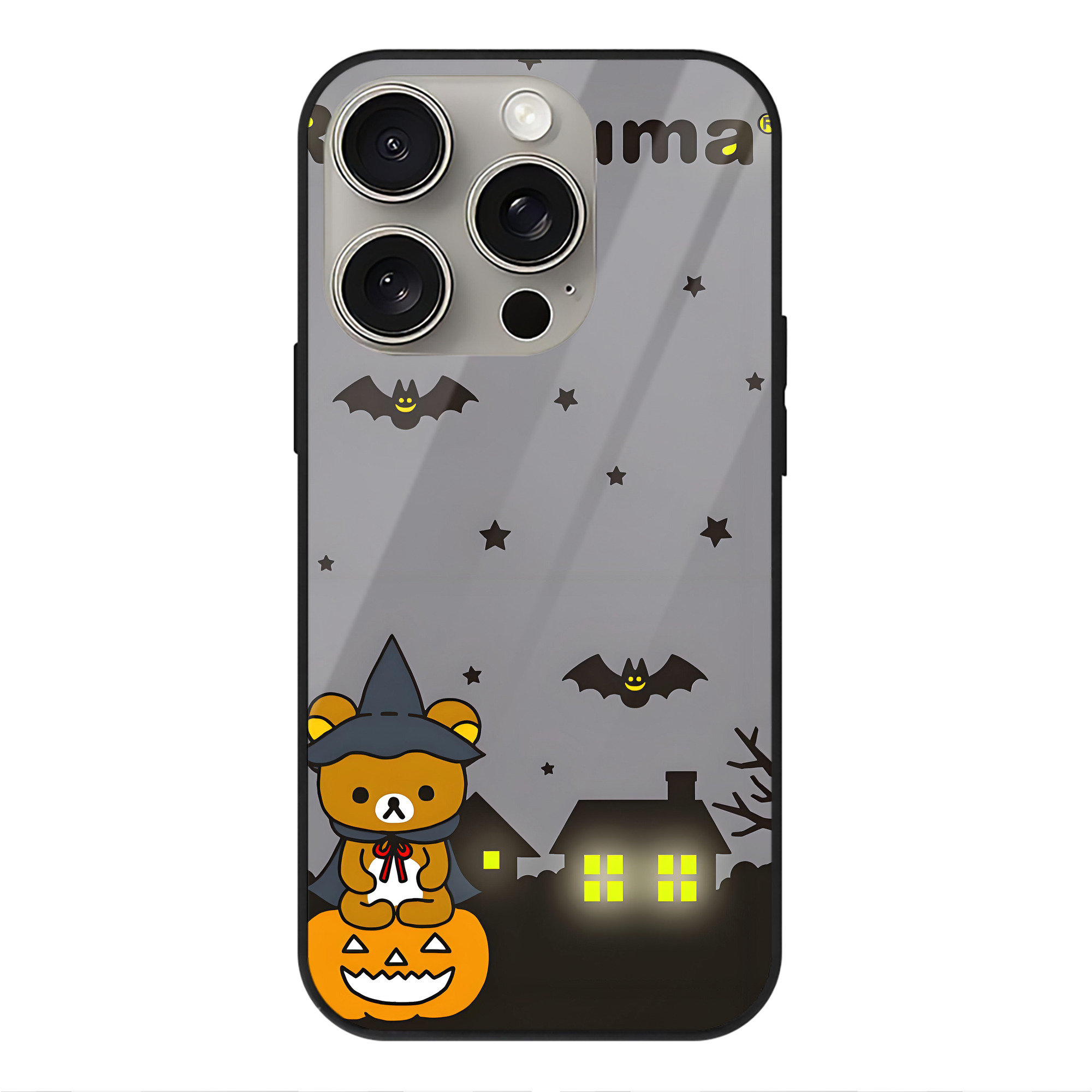（画像用） リラックマ リラックマ キイロイトリ Rilakkuma Korilakkuma Kiiroitori 【iPhone15Pro対応】スマホケース 耐衝撃＆黄変防止 背面ガラス