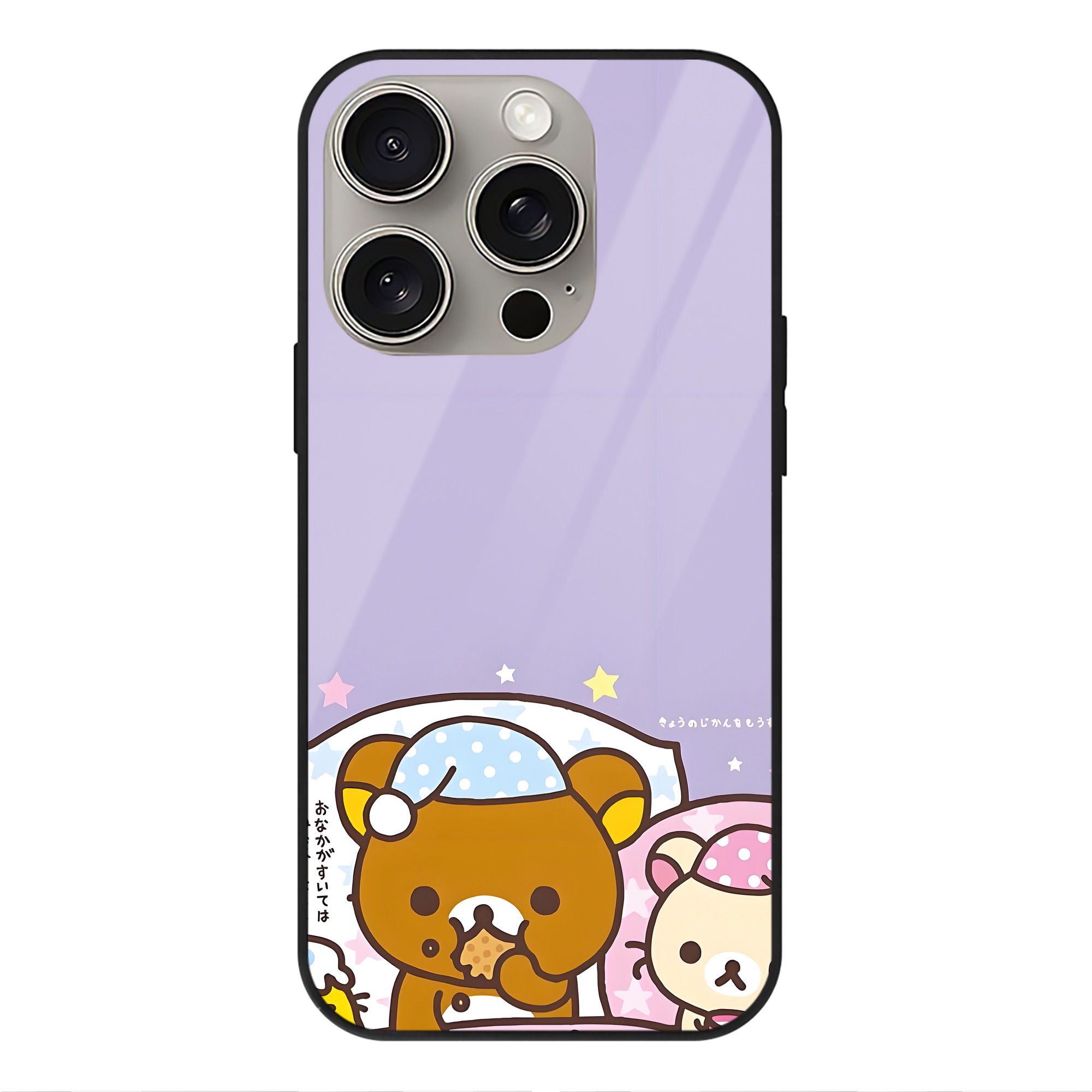 （画像用） リラックマ リラックマ キイロイトリ Rilakkuma Korilakkuma Kiiroitori 【iPhone15Pro対応】スマホケース 耐衝撃＆黄変防止 背面ガラス