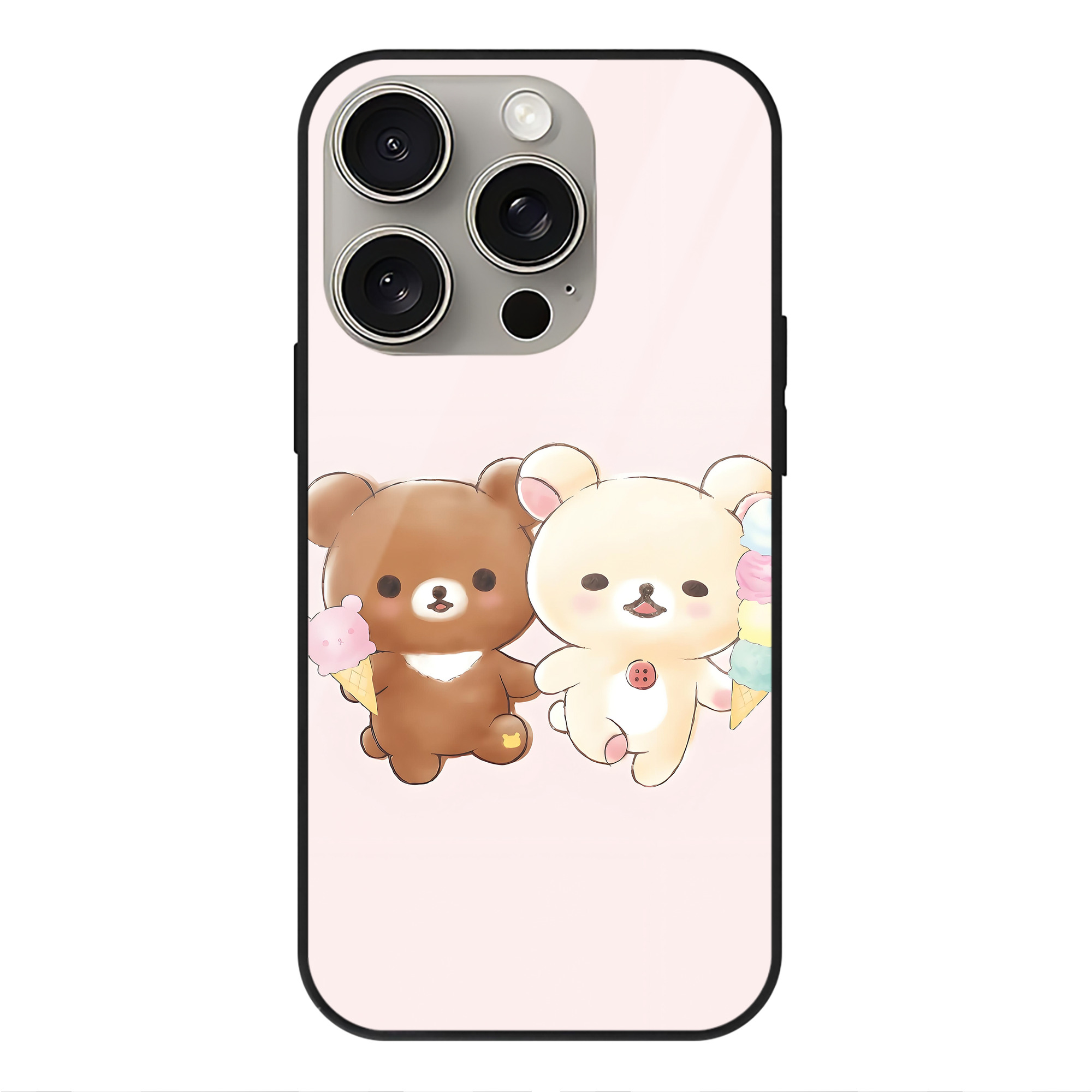 （画像用） リラックマ リラックマ キイロイトリ Rilakkuma Korilakkuma Kiiroitori 【iPhone15Pro対応】スマホケース 耐衝撃＆黄変防止 背面ガラス
