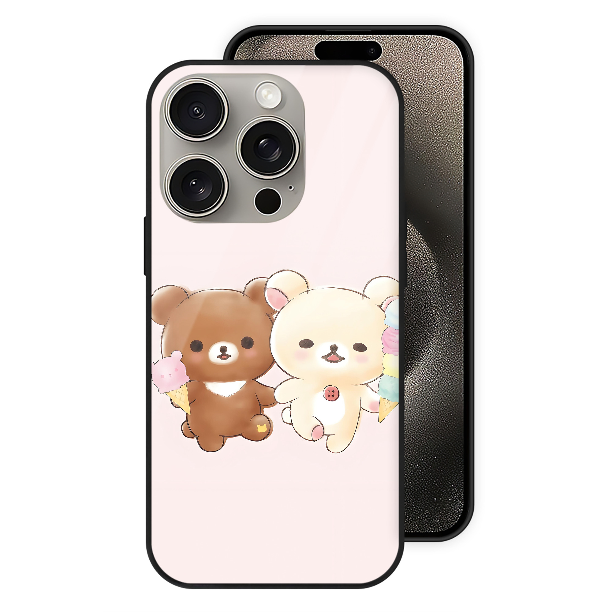 （画像用） リラックマ リラックマ キイロイトリ Rilakkuma Korilakkuma Kiiroitori 【iPhone15Pro対応】スマホケース 耐衝撃＆黄変防止 背面ガラス