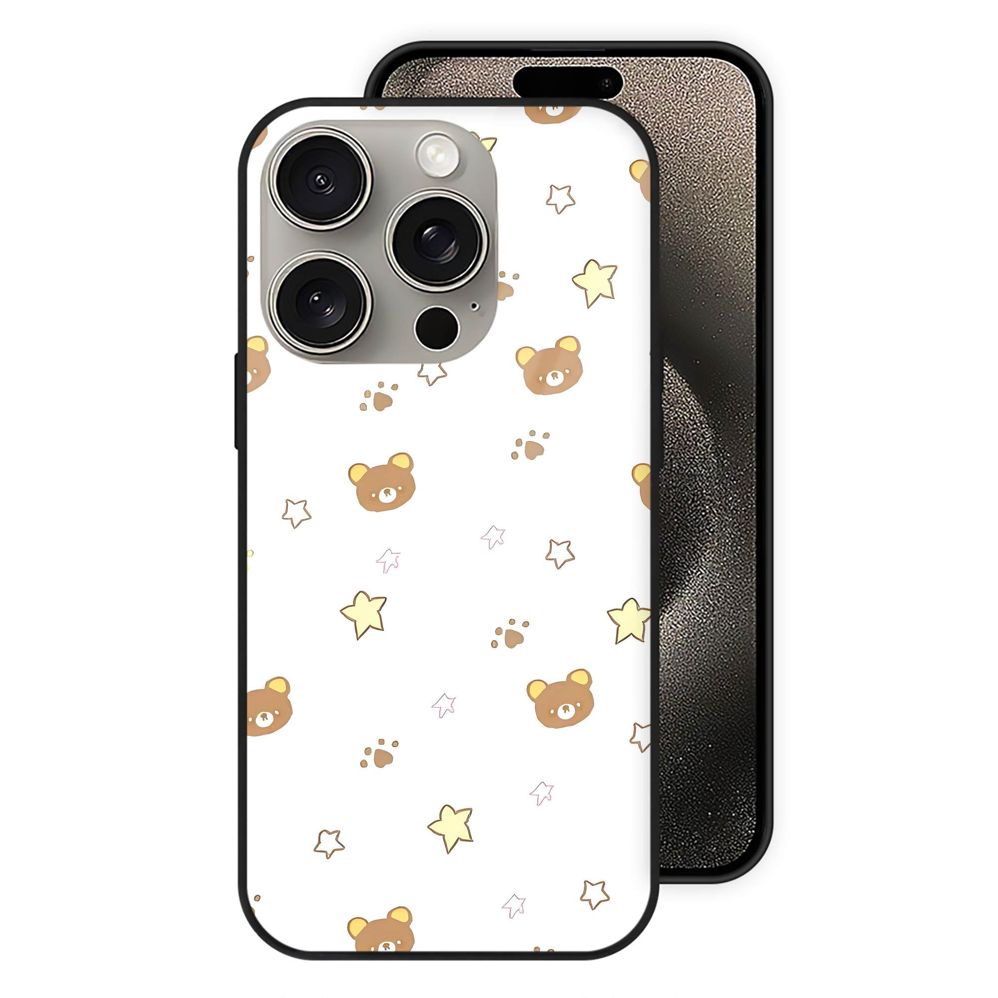 （画像用） リラックマ リラックマ キイロイトリ Rilakkuma Korilakkuma Kiiroitori 【iPhone15Pro対応】スマホケース 耐衝撃＆黄変防止 背面ガラス