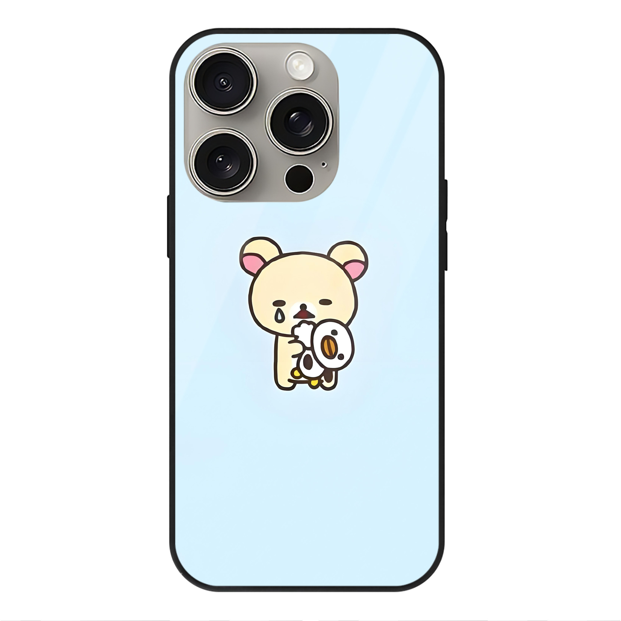 （画像用） リラックマ リラックマ キイロイトリ Rilakkuma Korilakkuma Kiiroitori 【iPhone15Pro対応】スマホケース 耐衝撃＆黄変防止 背面ガラス