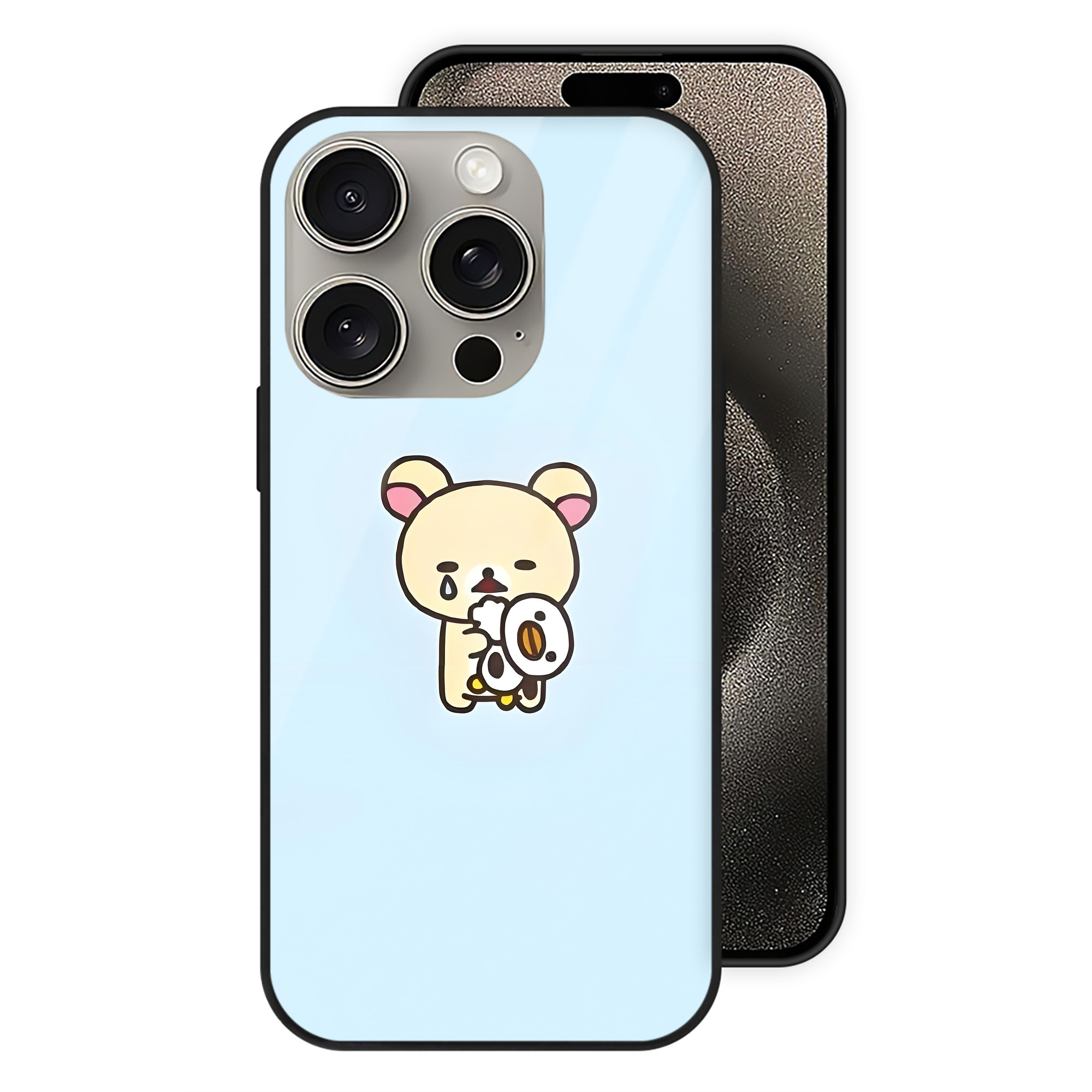 （画像用） リラックマ リラックマ キイロイトリ Rilakkuma Korilakkuma Kiiroitori 【iPhone15Pro対応】スマホケース 耐衝撃＆黄変防止 背面ガラス