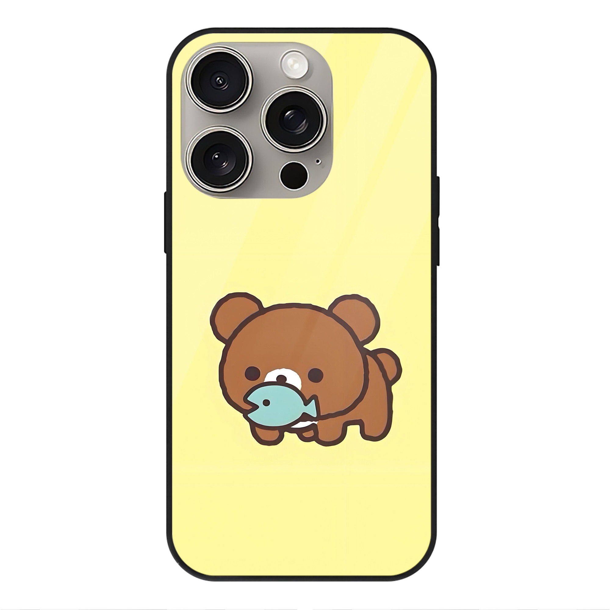 （画像用） リラックマ リラックマ キイロイトリ Rilakkuma Korilakkuma Kiiroitori 【iPhone15Pro対応】スマホケース 耐衝撃＆黄変防止 背面ガラス