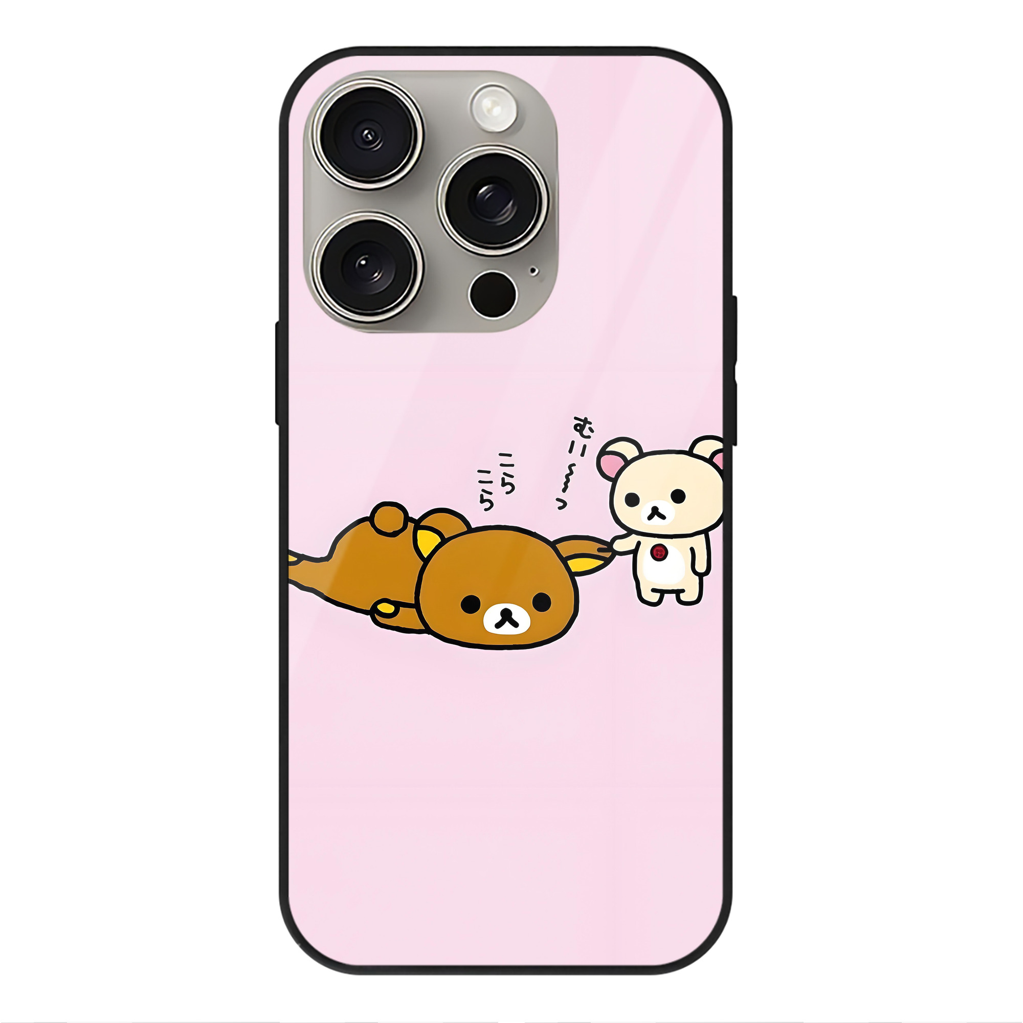 （画像用） リラックマ リラックマ キイロイトリ Rilakkuma Korilakkuma Kiiroitori 【iPhone15Pro対応】スマホケース 耐衝撃＆黄変防止 背面ガラス