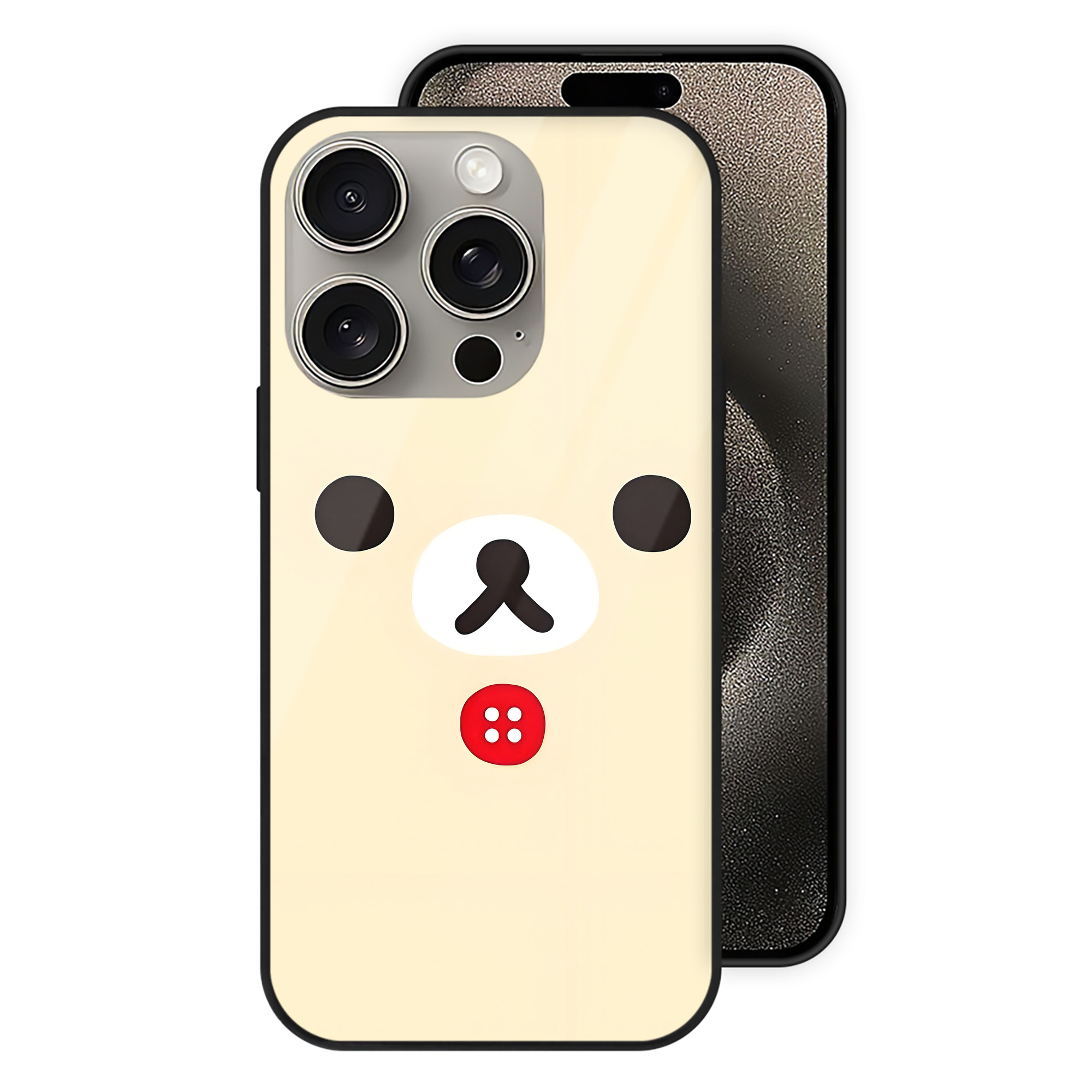 （画像用） リラックマ リラックマ キイロイトリ Rilakkuma Korilakkuma Kiiroitori 【iPhone15Pro対応】スマホケース 耐衝撃＆黄変防止 背面ガラス