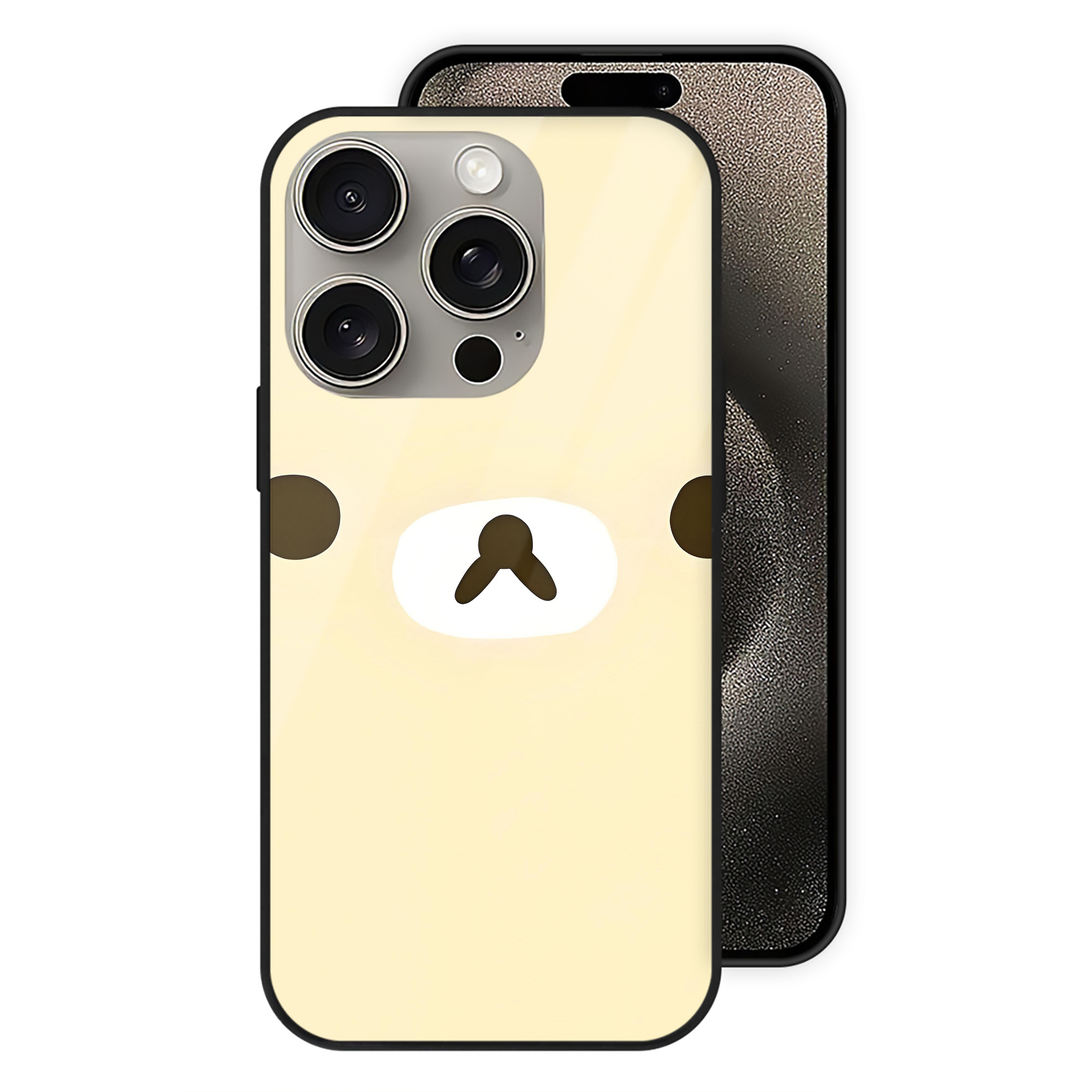 （画像用） リラックマ リラックマ キイロイトリ Rilakkuma Korilakkuma Kiiroitori 【iPhone15Pro対応】スマホケース 耐衝撃＆黄変防止 背面ガラス