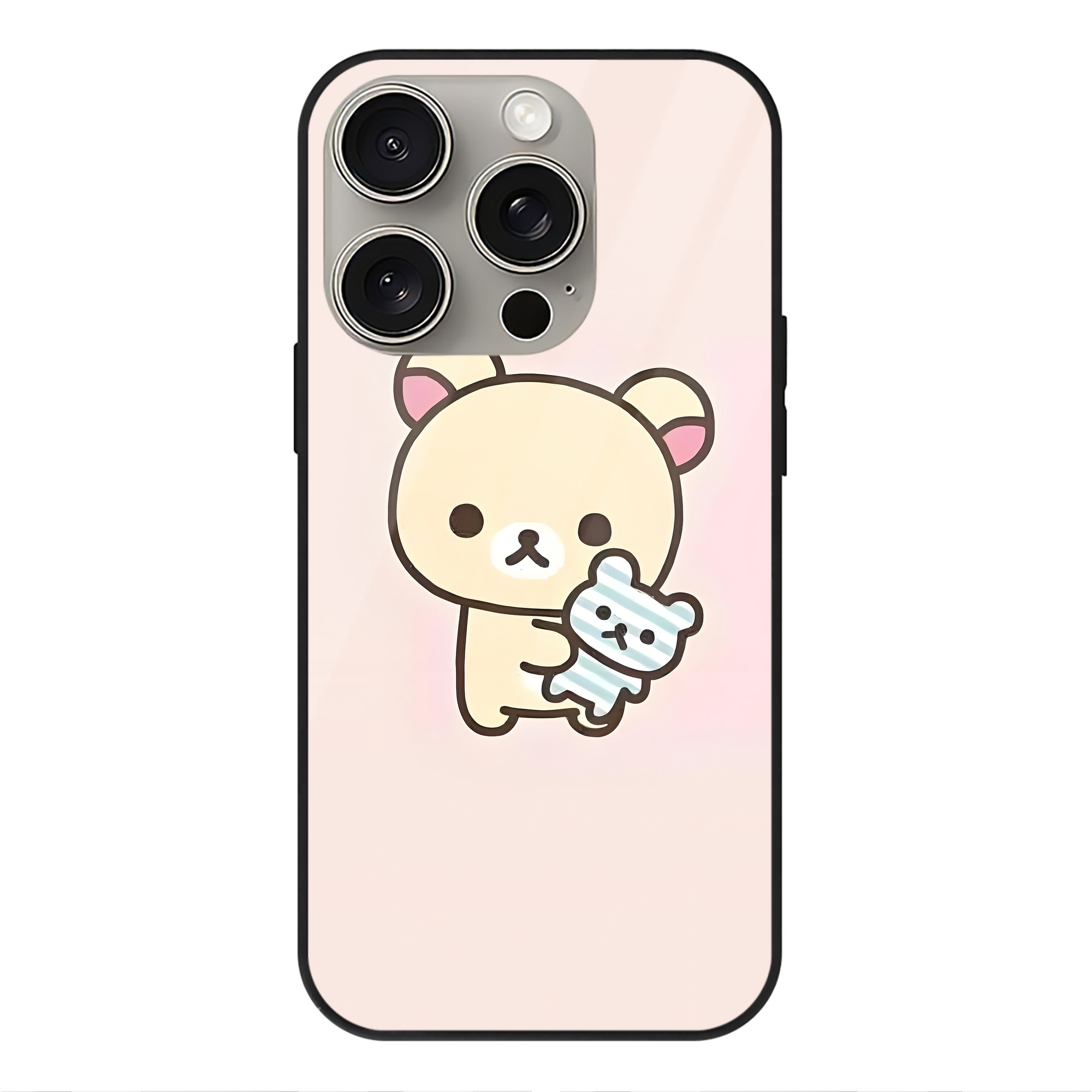 （画像用） リラックマ リラックマ キイロイトリ Rilakkuma Korilakkuma Kiiroitori 【iPhone15Pro対応】スマホケース 耐衝撃＆黄変防止 背面ガラス
