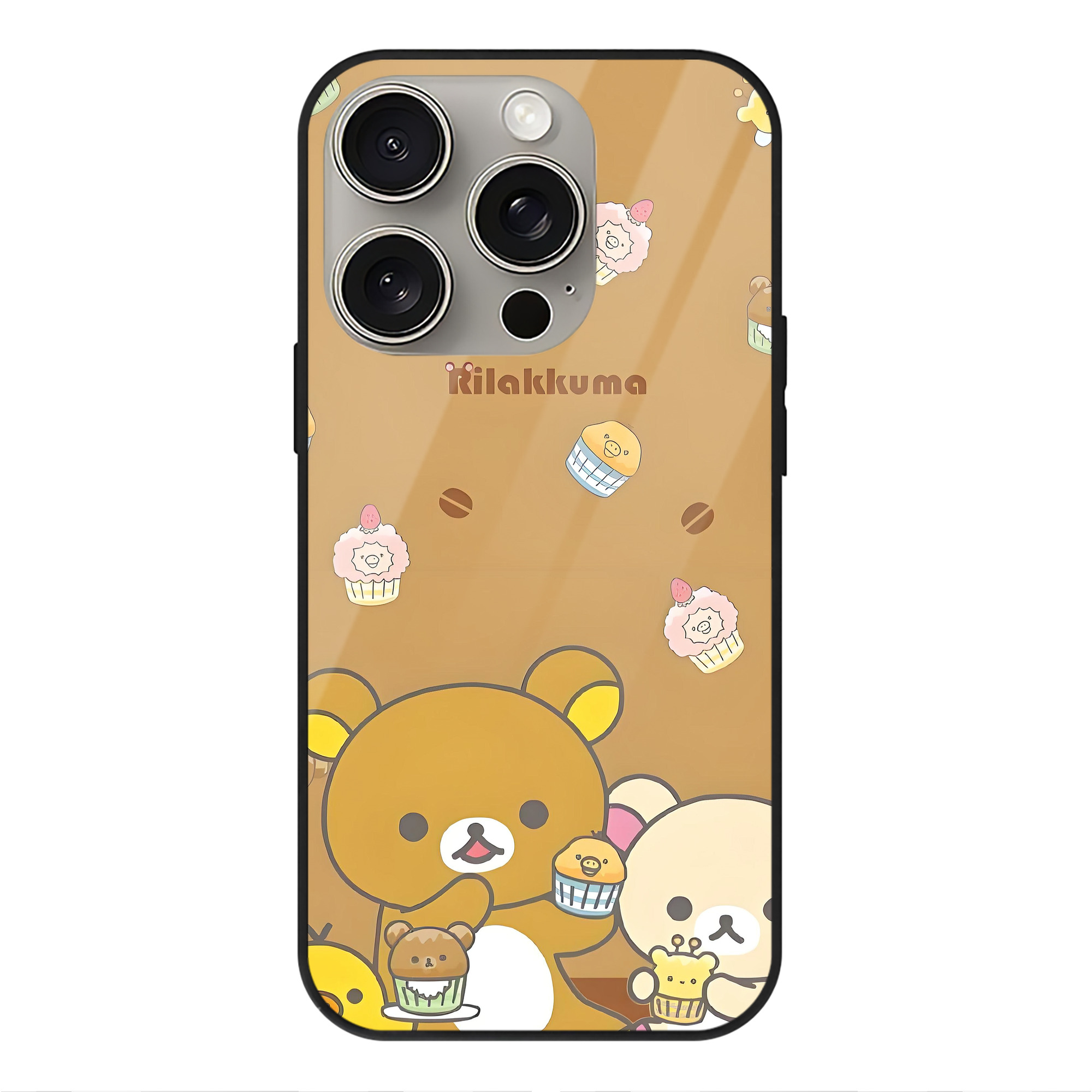 （画像用） リラックマ リラックマ キイロイトリ Rilakkuma Korilakkuma Kiiroitori 【iPhone15Pro対応】スマホケース 耐衝撃＆黄変防止 背面ガラス