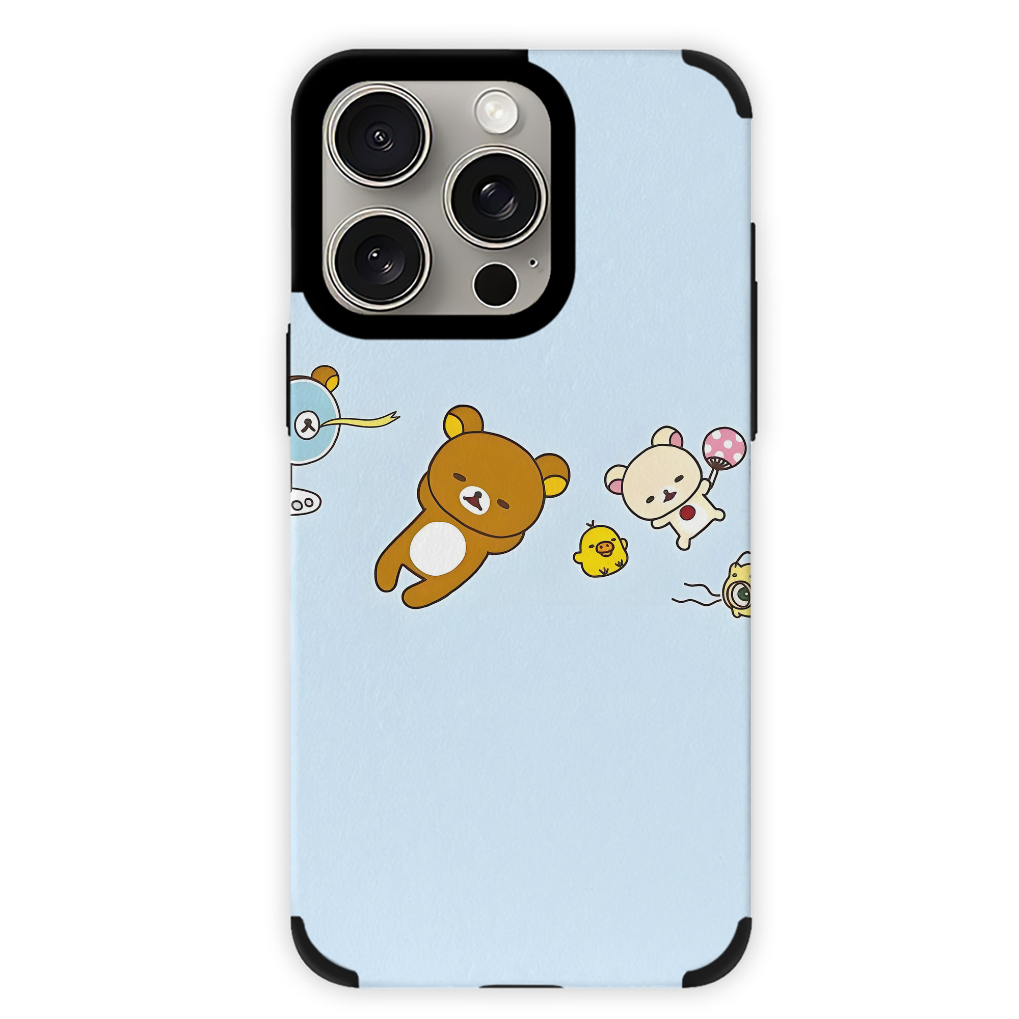 （画像用） リラックマ リラックマ キイロイトリ Rilakkuma Korilakkuma Kiiroitori 【iPhone15ProMax対応】 PUレザー スマホケース 耐衝撃＆黄変防止