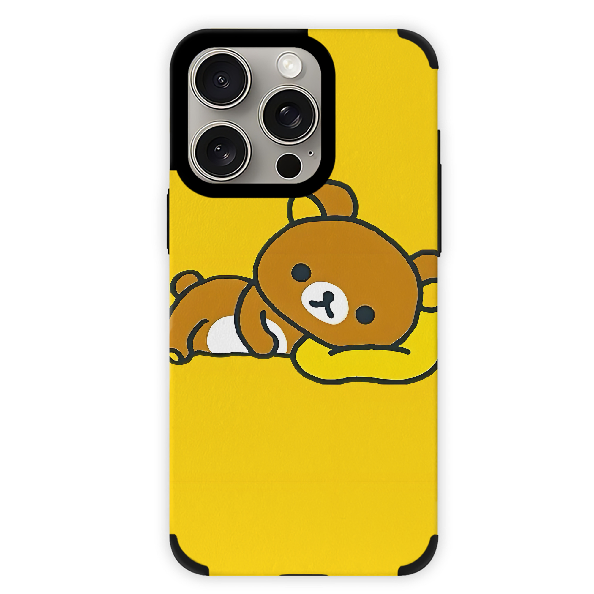 （画像用） リラックマ リラックマ キイロイトリ Rilakkuma Korilakkuma Kiiroitori 【iPhone15ProMax対応】 PUレザー スマホケース 耐衝撃＆黄変防止