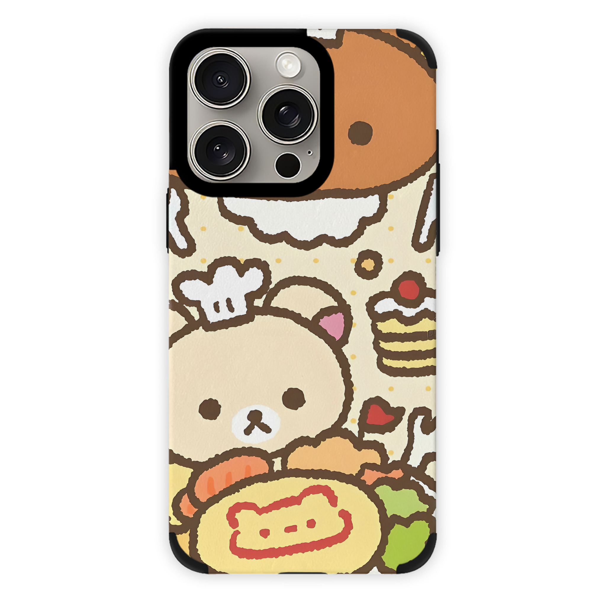 （画像用） リラックマ リラックマ キイロイトリ Rilakkuma Korilakkuma Kiiroitori 【iPhone15ProMax対応】 PUレザー スマホケース 耐衝撃＆黄変防止