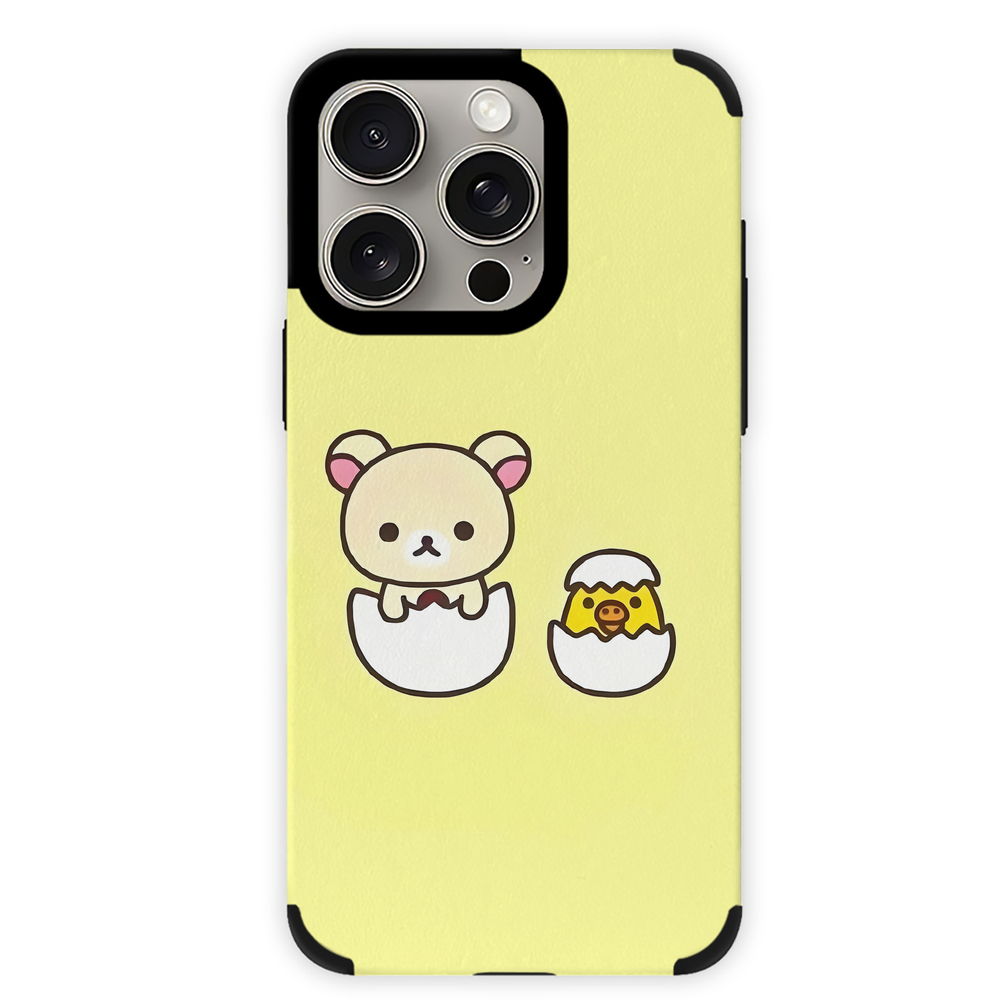 （画像用） リラックマ リラックマ キイロイトリ Rilakkuma Korilakkuma Kiiroitori 【iPhone15ProMax対応】 PUレザー スマホケース 耐衝撃＆黄変防止