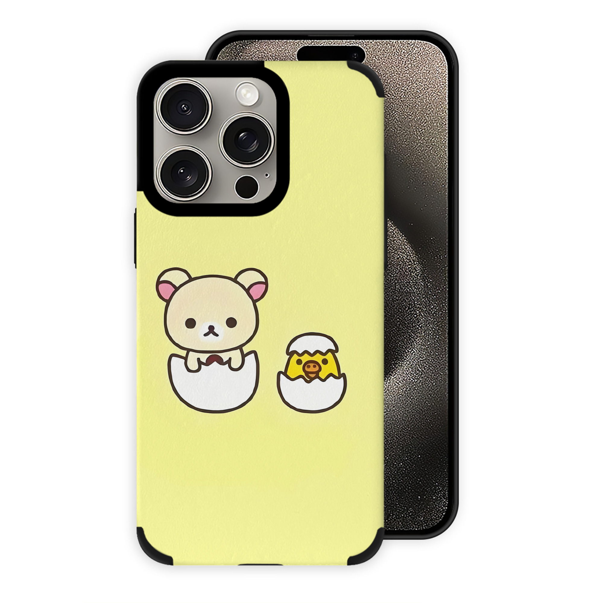 （画像用） リラックマ リラックマ キイロイトリ Rilakkuma Korilakkuma Kiiroitori 【iPhone15ProMax対応】 PUレザー スマホケース 耐衝撃＆黄変防止