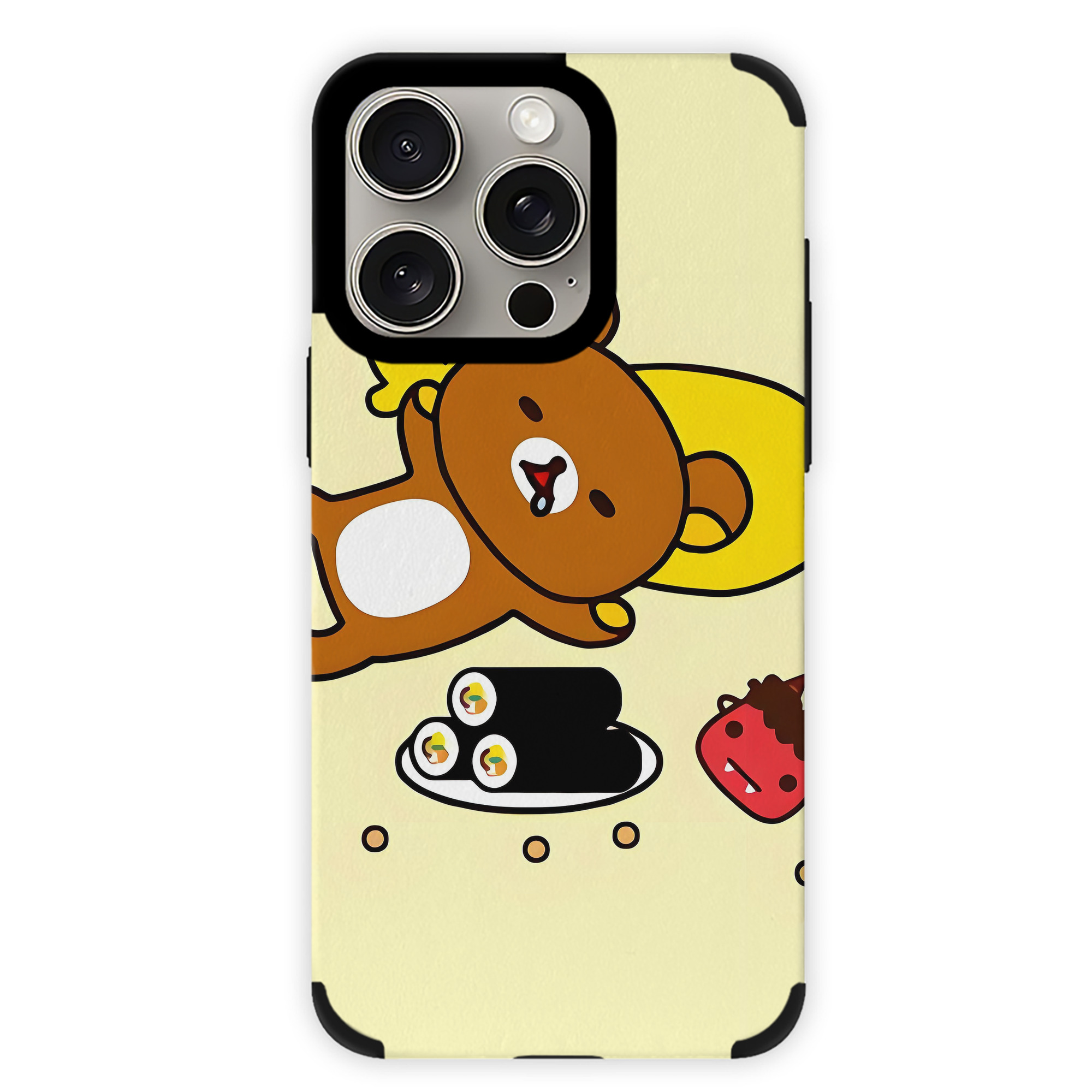 （画像用） リラックマ リラックマ キイロイトリ Rilakkuma Korilakkuma Kiiroitori 【iPhone15ProMax対応】 PUレザー スマホケース 耐衝撃＆黄変防止