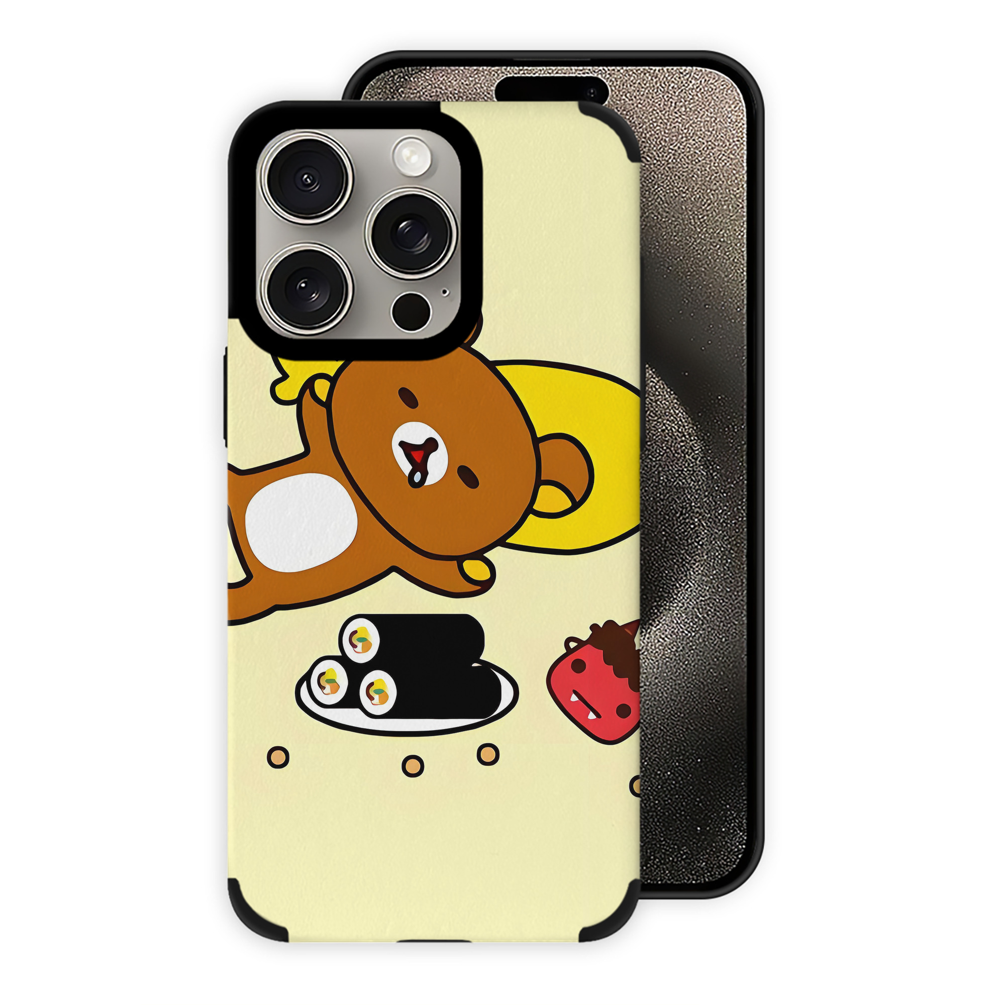 （画像用） リラックマ リラックマ キイロイトリ Rilakkuma Korilakkuma Kiiroitori 【iPhone15ProMax対応】 PUレザー スマホケース 耐衝撃＆黄変防止