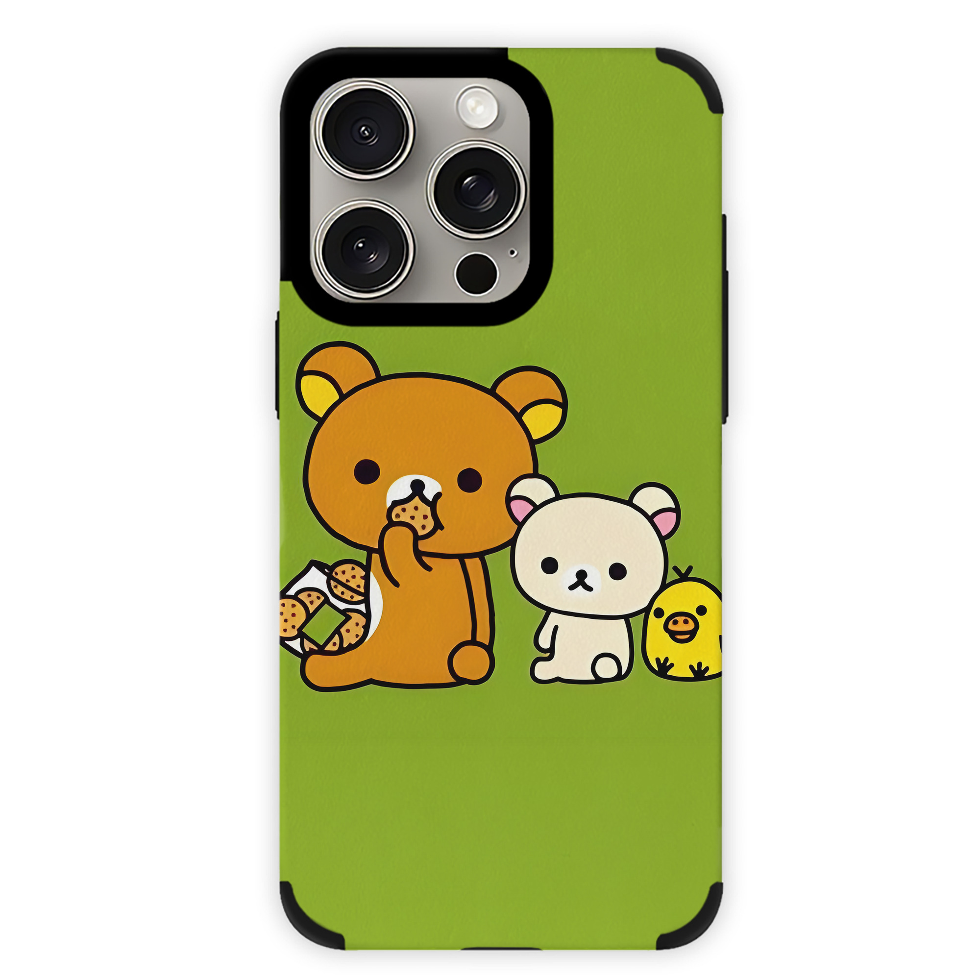 （画像用） リラックマ リラックマ キイロイトリ Rilakkuma Korilakkuma Kiiroitori 【iPhone15ProMax対応】 PUレザー スマホケース 耐衝撃＆黄変防止