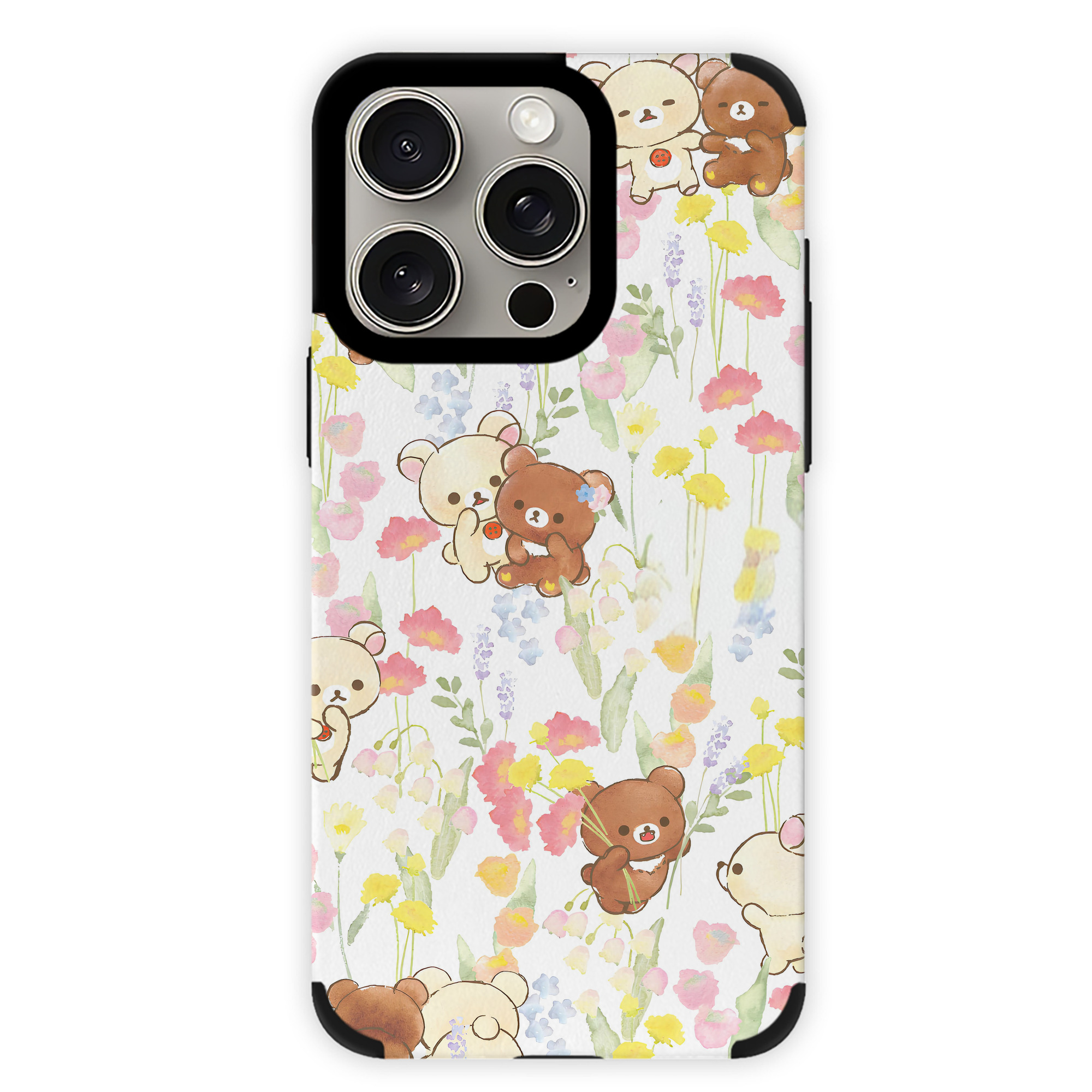 （画像用） リラックマ リラックマ キイロイトリ Rilakkuma Korilakkuma Kiiroitori 【iPhone15ProMax対応】 PUレザー スマホケース 耐衝撃＆黄変防止
