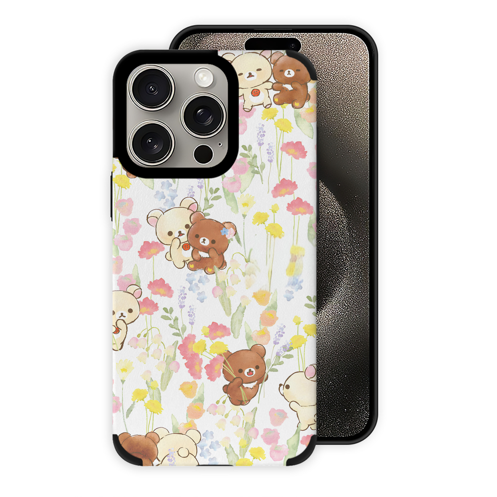 （画像用） リラックマ リラックマ キイロイトリ Rilakkuma Korilakkuma Kiiroitori 【iPhone15ProMax対応】 PUレザー スマホケース 耐衝撃＆黄変防止