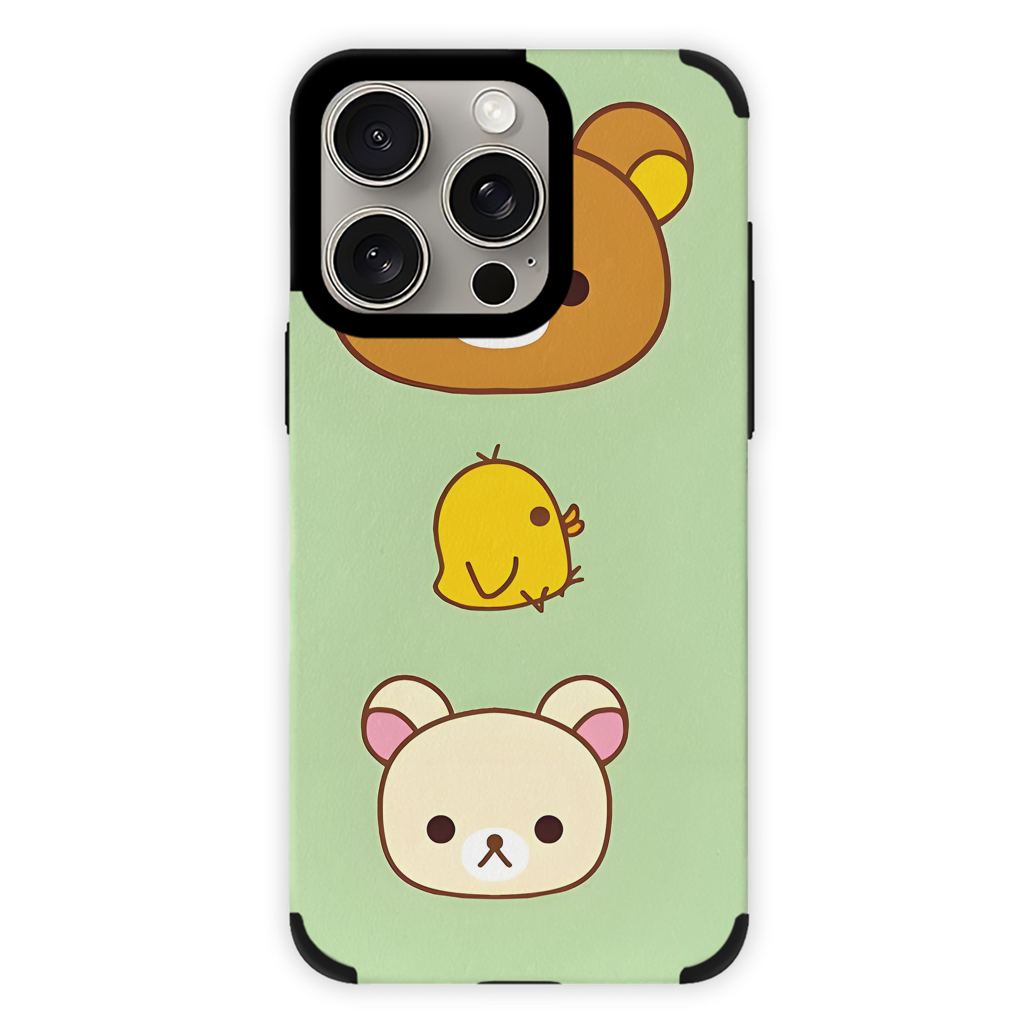（画像用） リラックマ リラックマ キイロイトリ Rilakkuma Korilakkuma Kiiroitori 【iPhone15ProMax対応】 PUレザー スマホケース 耐衝撃＆黄変防止