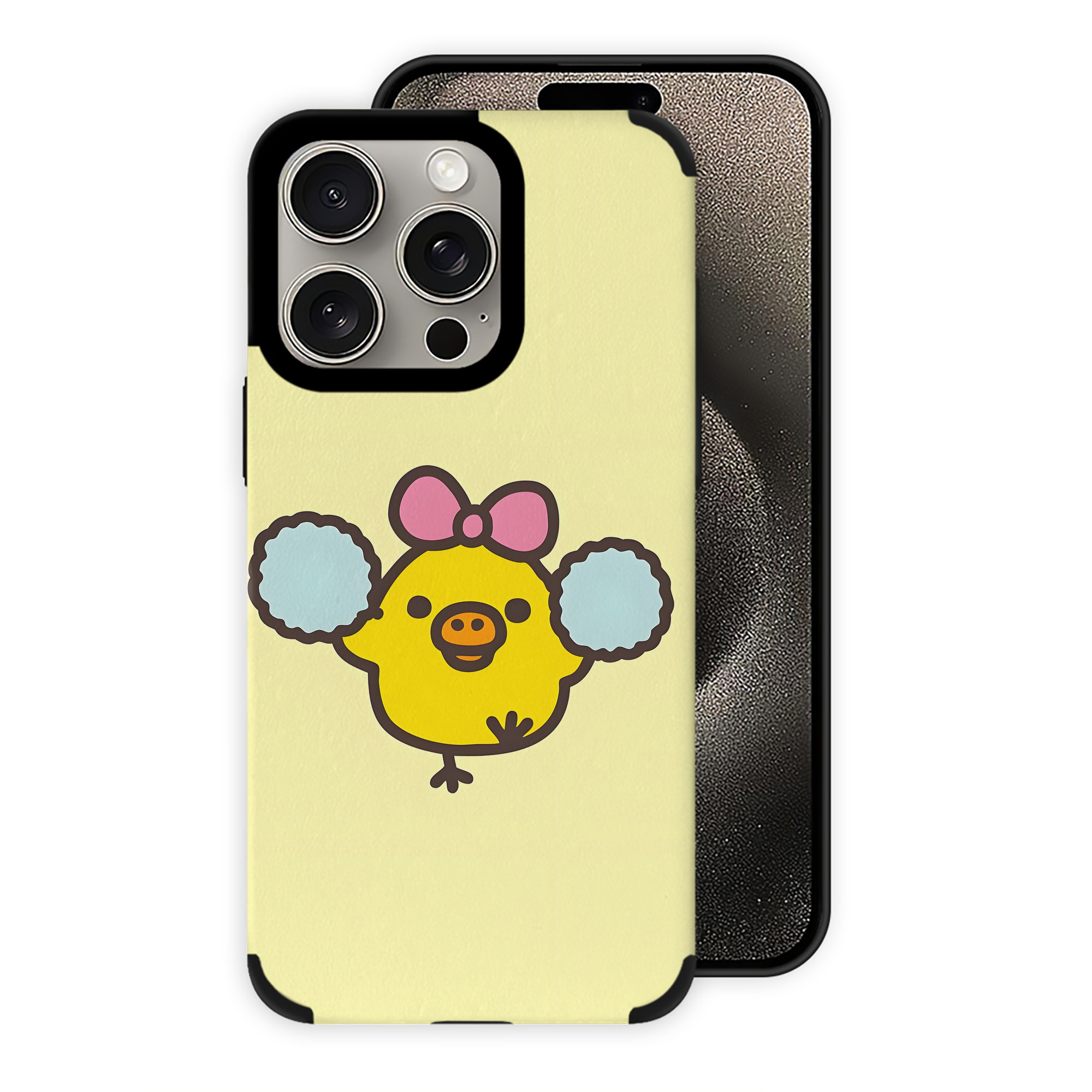 （画像用） リラックマ リラックマ キイロイトリ Rilakkuma Korilakkuma Kiiroitori 【iPhone15ProMax対応】 PUレザー スマホケース 耐衝撃＆黄変防止