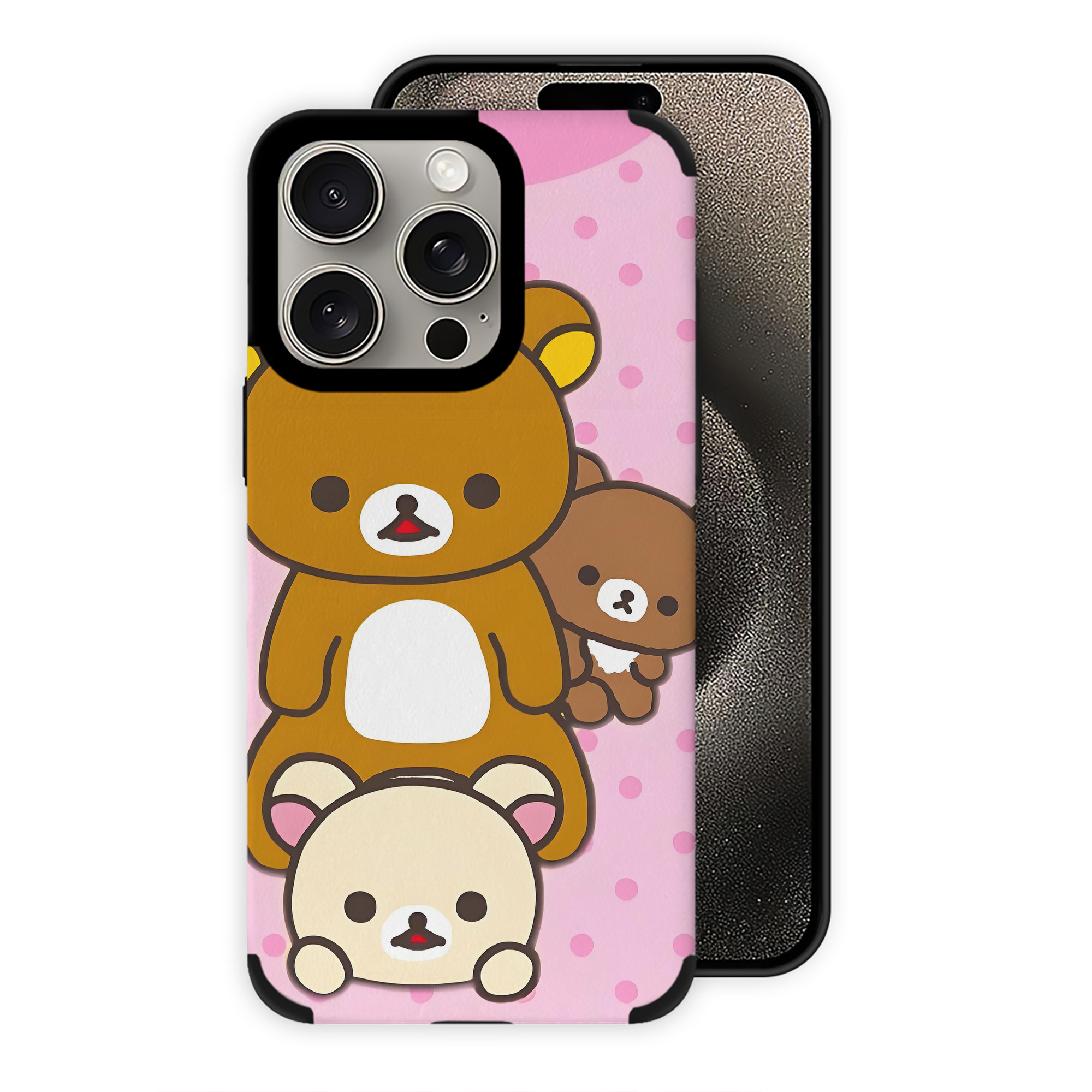 （画像用） リラックマ リラックマ キイロイトリ Rilakkuma Korilakkuma Kiiroitori 【iPhone15ProMax対応】 PUレザー スマホケース 耐衝撃＆黄変防止