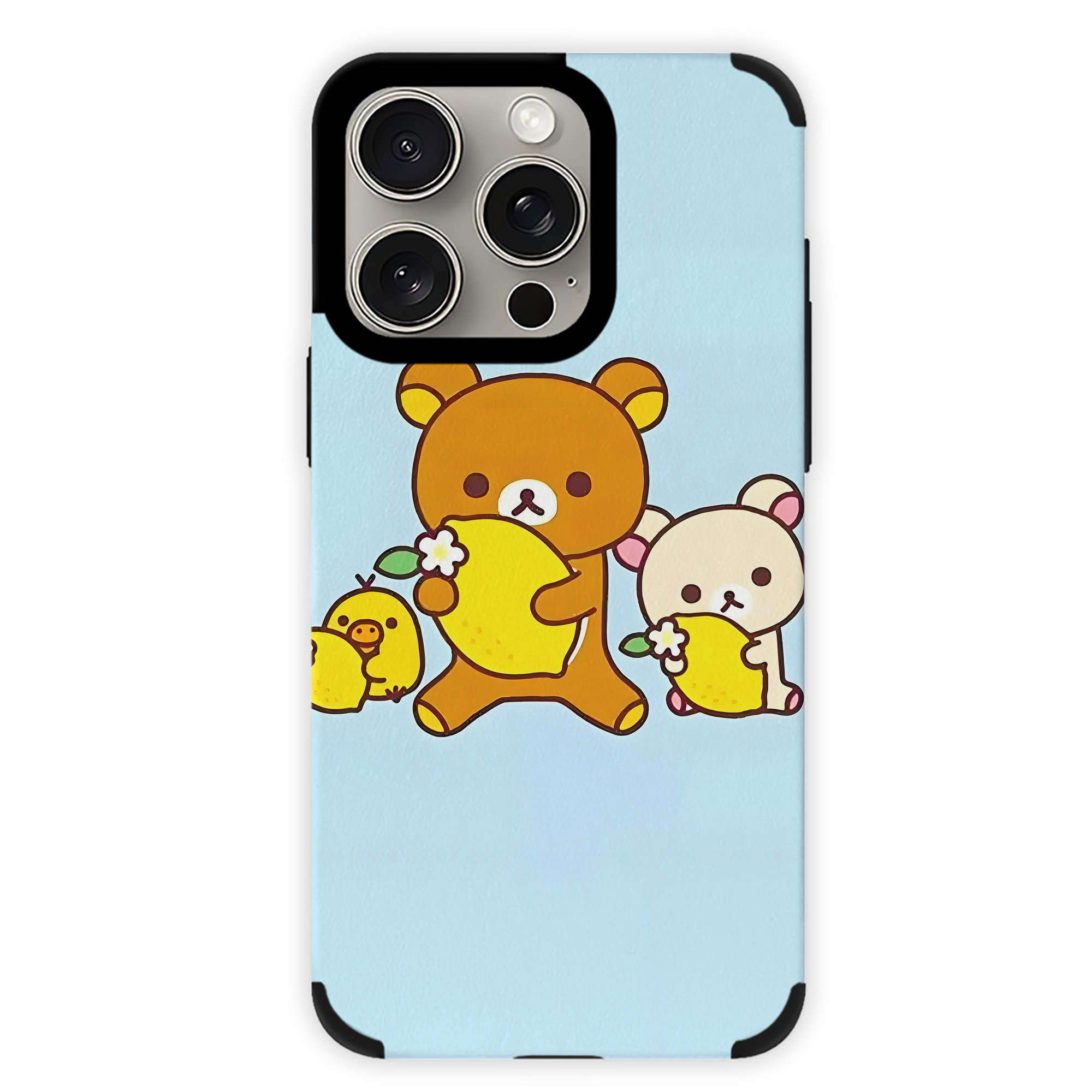 （画像用） リラックマ リラックマ キイロイトリ Rilakkuma Korilakkuma Kiiroitori 【iPhone15ProMax対応】 PUレザー スマホケース 耐衝撃＆黄変防止