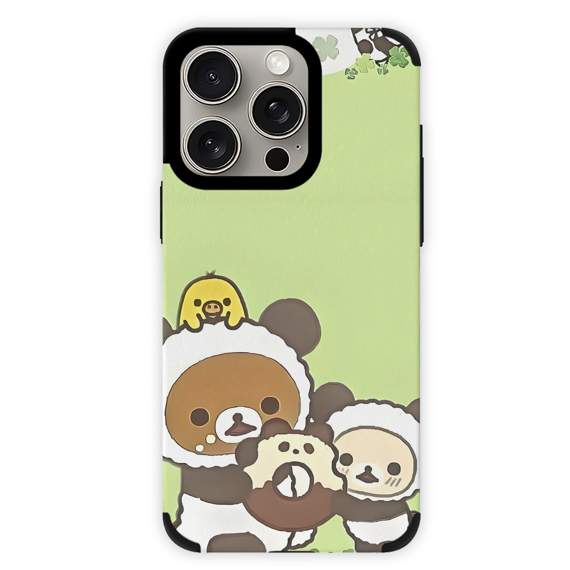 （画像用） リラックマ リラックマ キイロイトリ Rilakkuma Korilakkuma Kiiroitori 【iPhone15ProMax対応】 PUレザー スマホケース 耐衝撃＆黄変防止