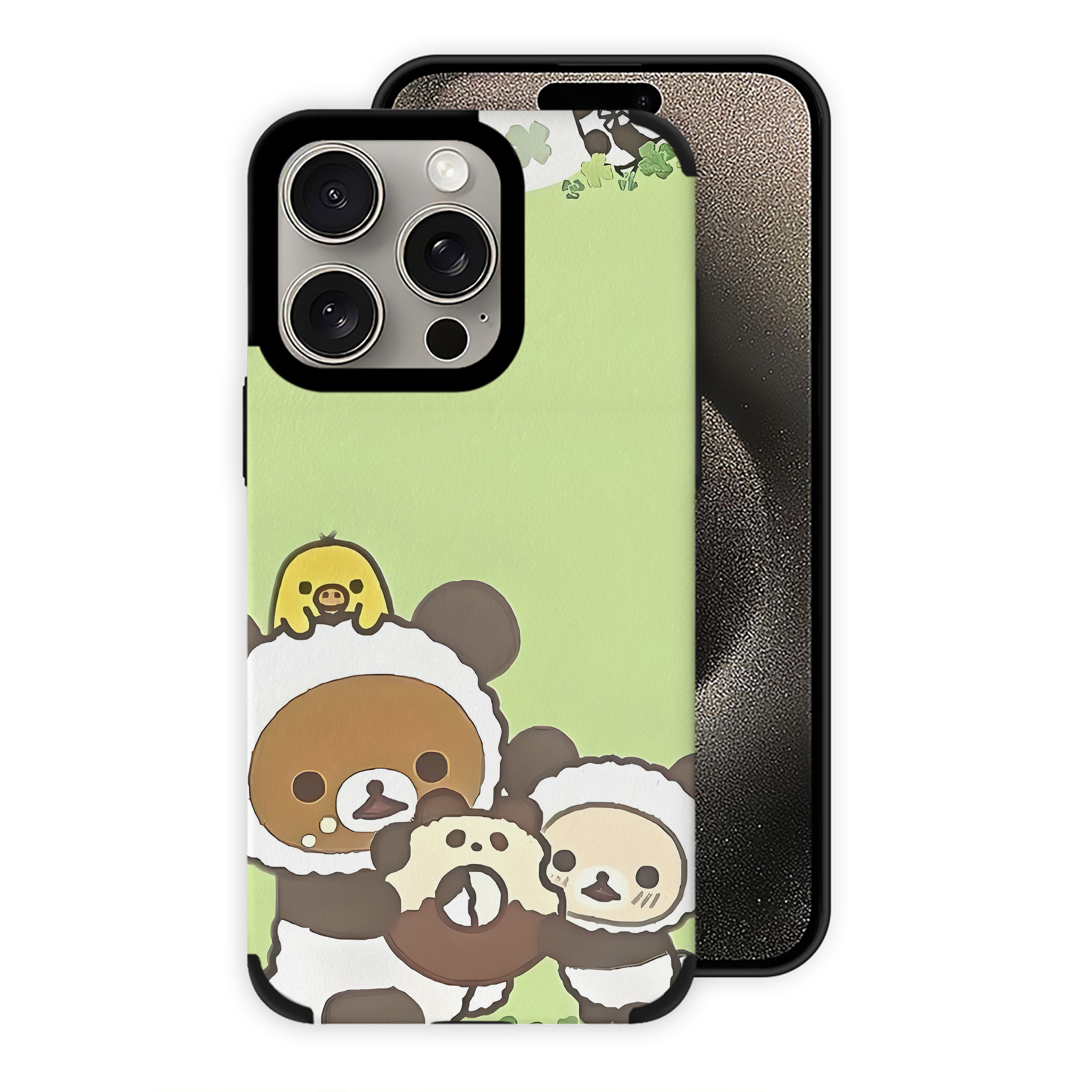 （画像用） リラックマ リラックマ キイロイトリ Rilakkuma Korilakkuma Kiiroitori 【iPhone15ProMax対応】 PUレザー スマホケース 耐衝撃＆黄変防止