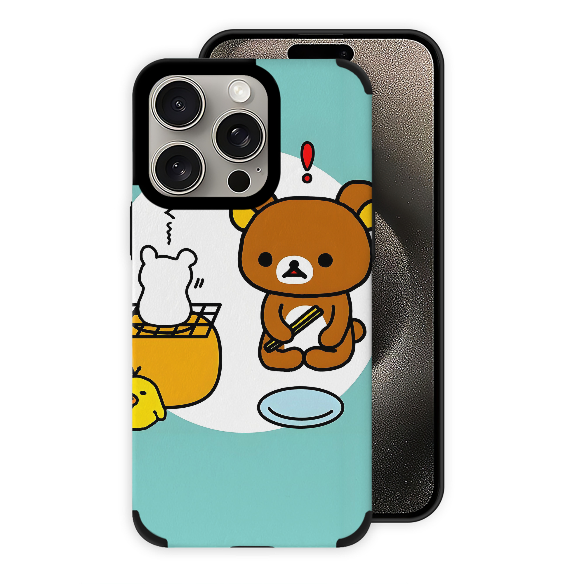 （画像用） リラックマ リラックマ キイロイトリ Rilakkuma Korilakkuma Kiiroitori 【iPhone15ProMax対応】 PUレザー スマホケース 耐衝撃＆黄変防止