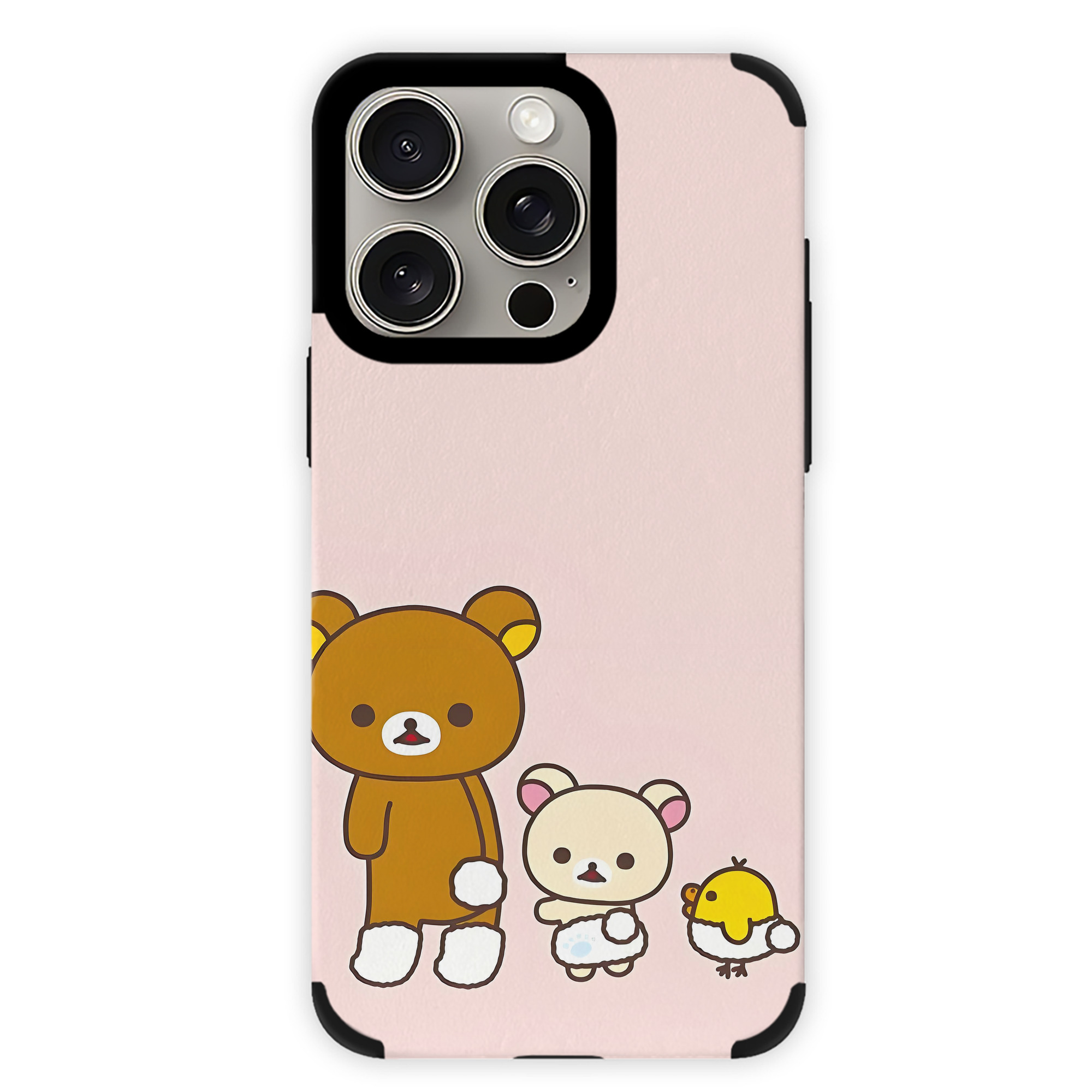 （画像用） リラックマ リラックマ キイロイトリ Rilakkuma Korilakkuma Kiiroitori 【iPhone15ProMax対応】 PUレザー スマホケース 耐衝撃＆黄変防止
