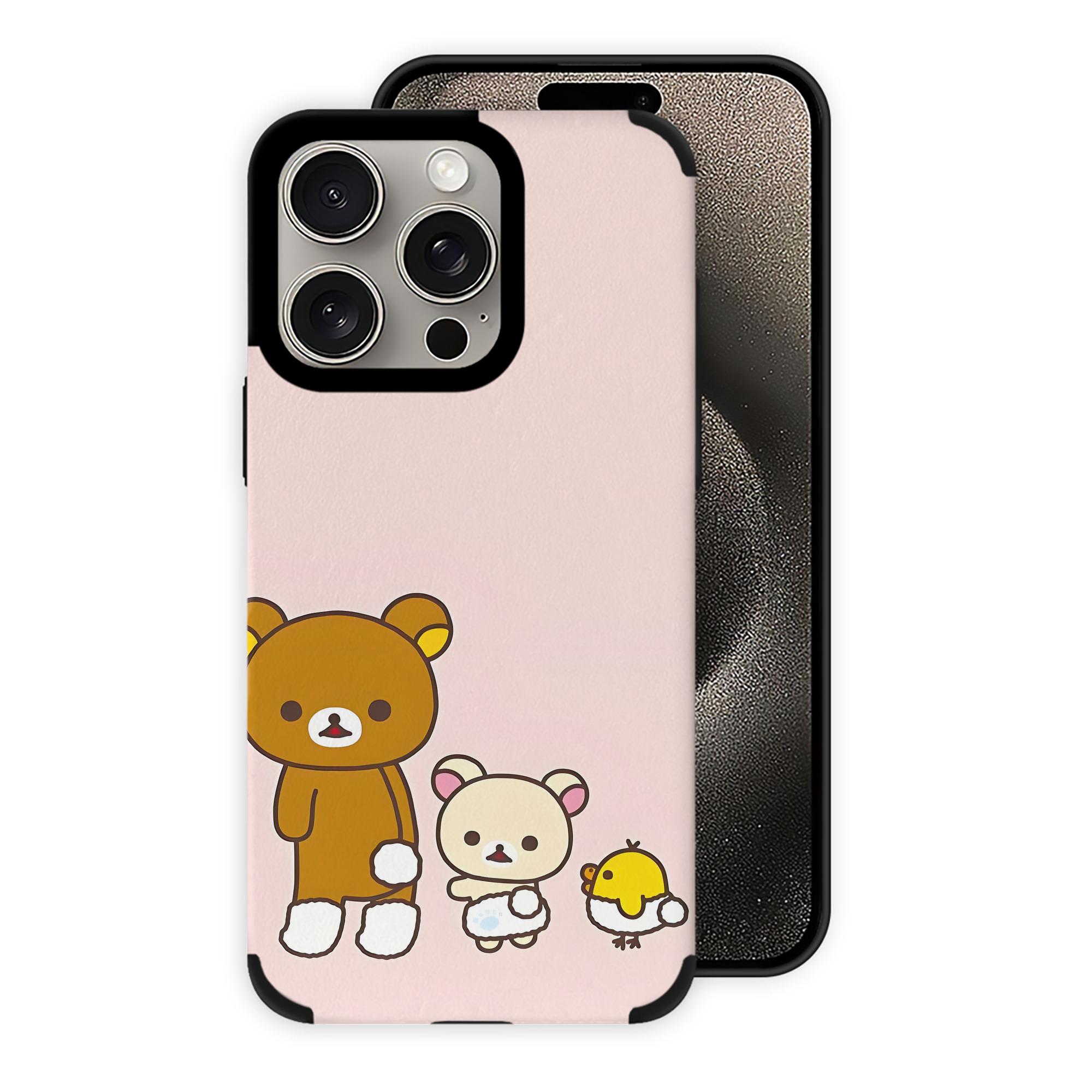 （画像用） リラックマ リラックマ キイロイトリ Rilakkuma Korilakkuma Kiiroitori 【iPhone15ProMax対応】 PUレザー スマホケース 耐衝撃＆黄変防止