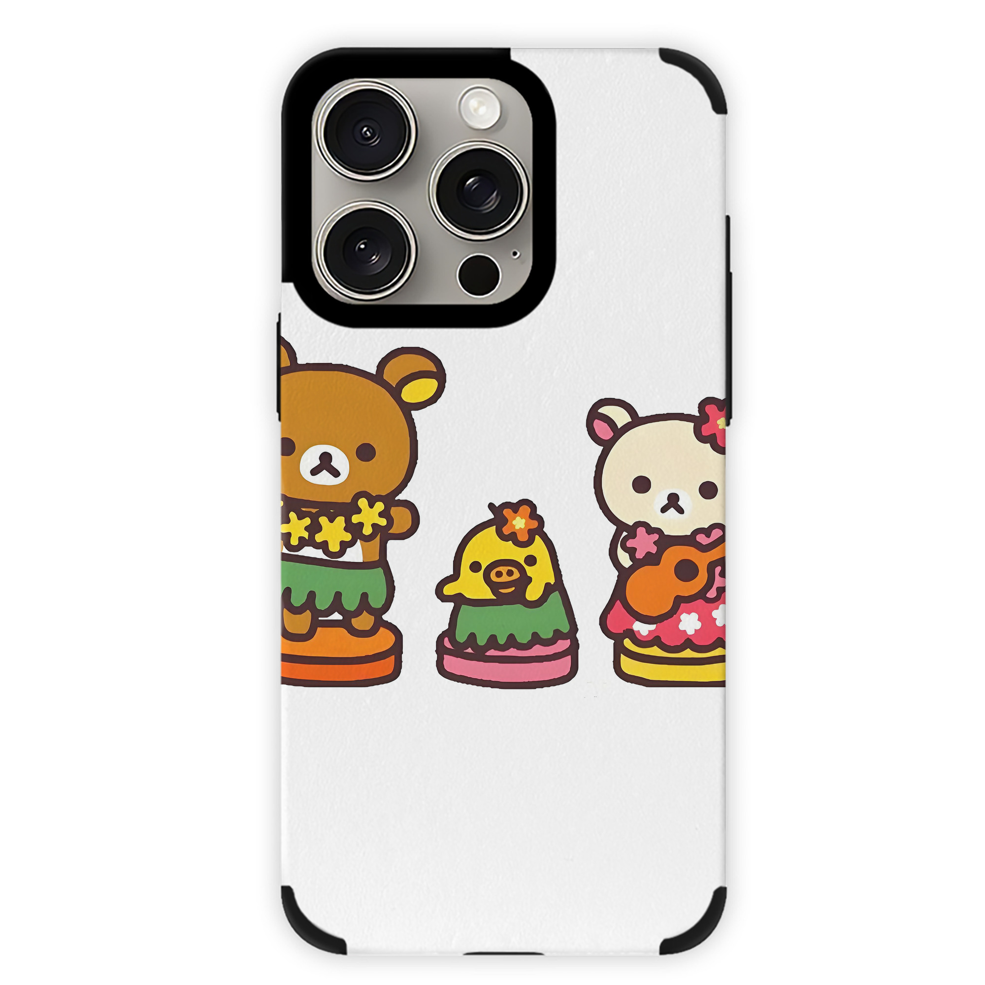 （画像用） リラックマ リラックマ キイロイトリ Rilakkuma Korilakkuma Kiiroitori 【iPhone15ProMax対応】 PUレザー スマホケース 耐衝撃＆黄変防止