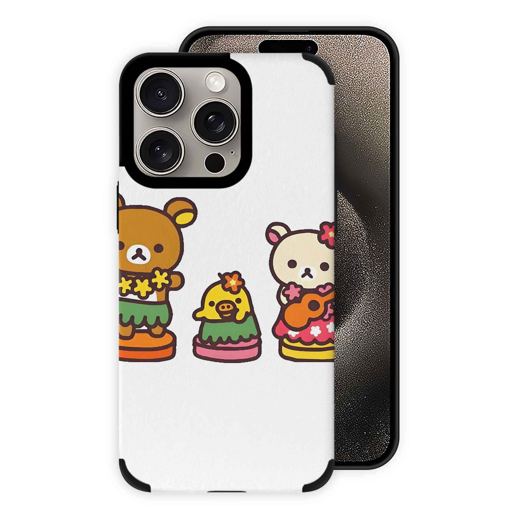 （画像用） リラックマ リラックマ キイロイトリ Rilakkuma Korilakkuma Kiiroitori 【iPhone15ProMax対応】 PUレザー スマホケース 耐衝撃＆黄変防止