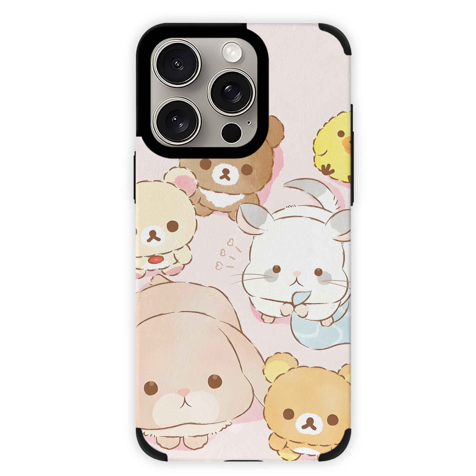 （画像用） リラックマ リラックマ キイロイトリ Rilakkuma Korilakkuma Kiiroitori 【iPhone15ProMax対応】 PUレザー スマホケース 耐衝撃＆黄変防止