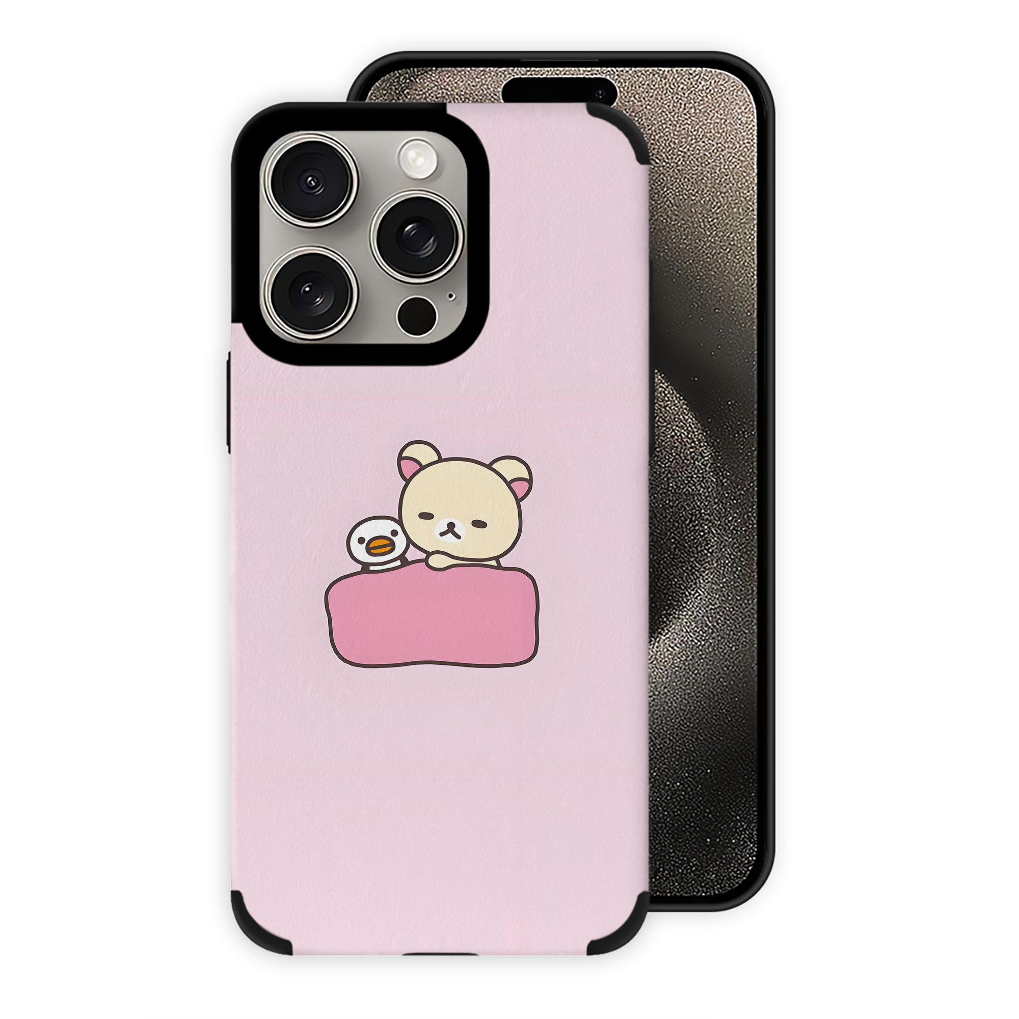 （画像用） リラックマ リラックマ キイロイトリ Rilakkuma Korilakkuma Kiiroitori 【iPhone15ProMax対応】 PUレザー スマホケース 耐衝撃＆黄変防止