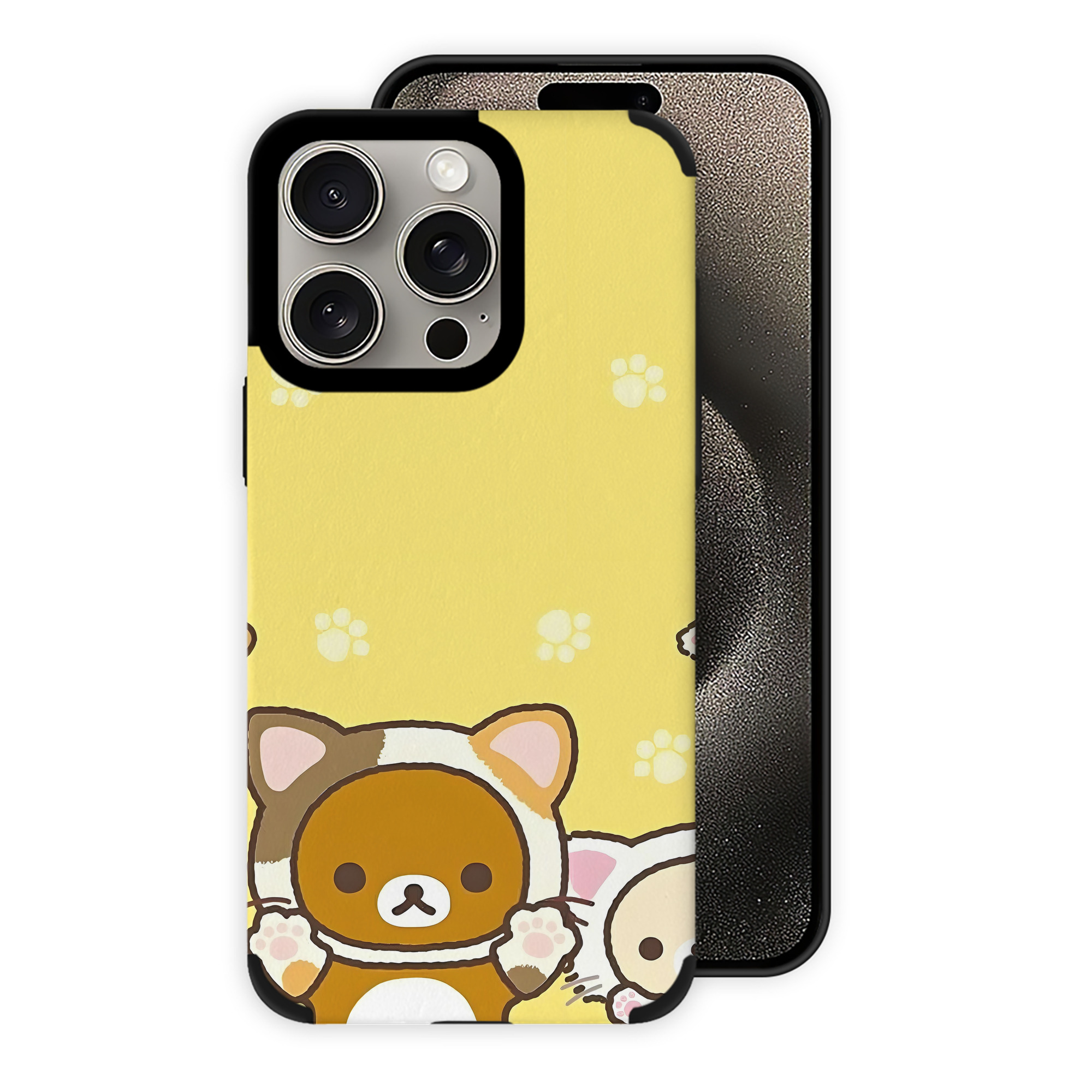 （画像用） リラックマ リラックマ キイロイトリ Rilakkuma Korilakkuma Kiiroitori 【iPhone15ProMax対応】 PUレザー スマホケース 耐衝撃＆黄変防止