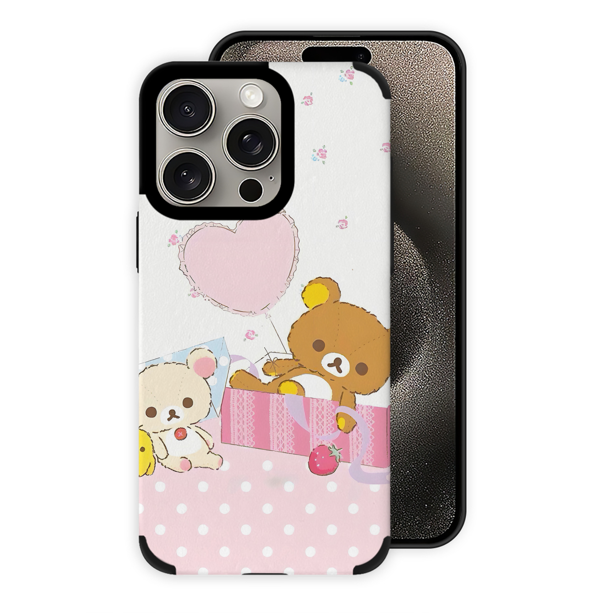 （画像用） リラックマ リラックマ キイロイトリ Rilakkuma Korilakkuma Kiiroitori 【iPhone15ProMax対応】 PUレザー スマホケース 耐衝撃＆黄変防止
