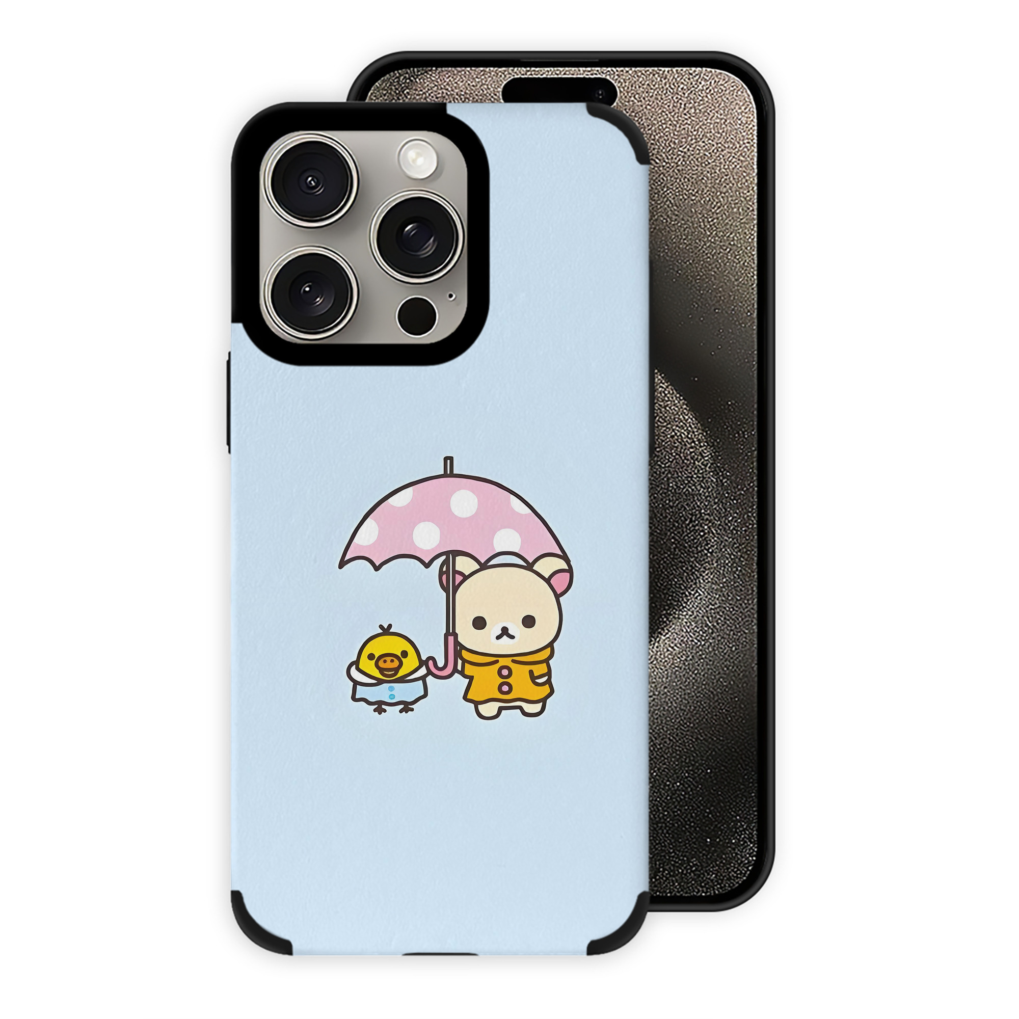 （画像用） リラックマ リラックマ キイロイトリ Rilakkuma Korilakkuma Kiiroitori 【iPhone15ProMax対応】 PUレザー スマホケース 耐衝撃＆黄変防止