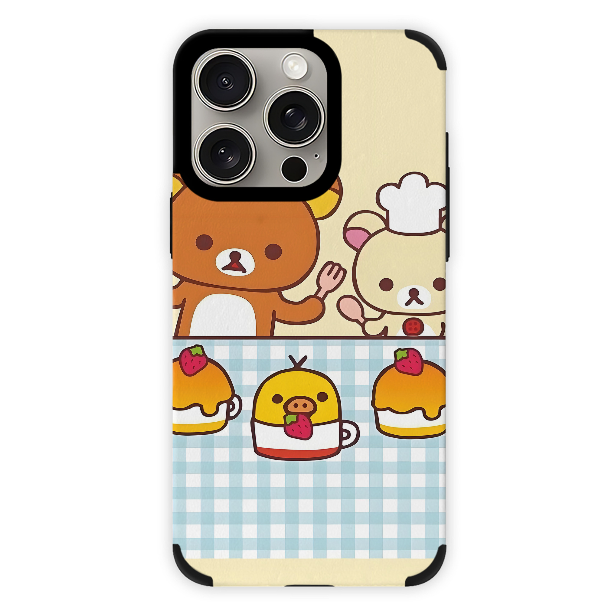 （画像用） リラックマ リラックマ キイロイトリ Rilakkuma Korilakkuma Kiiroitori 【iPhone15ProMax対応】 PUレザー スマホケース 耐衝撃＆黄変防止